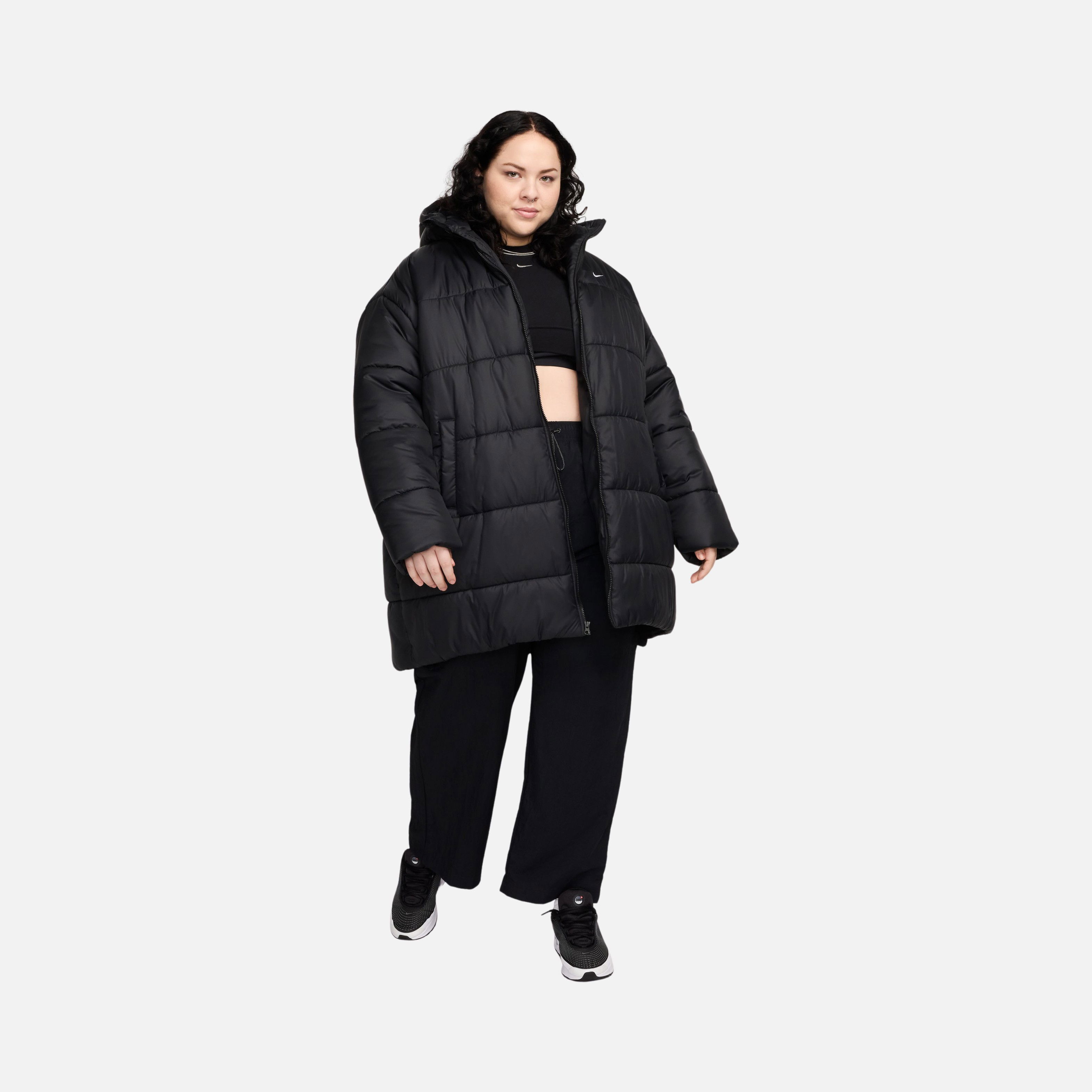 Nike Sportswear Classic Puffer Therma-Fit Loose Full-Zip Hoodie (Plus Size) Kadın Parka