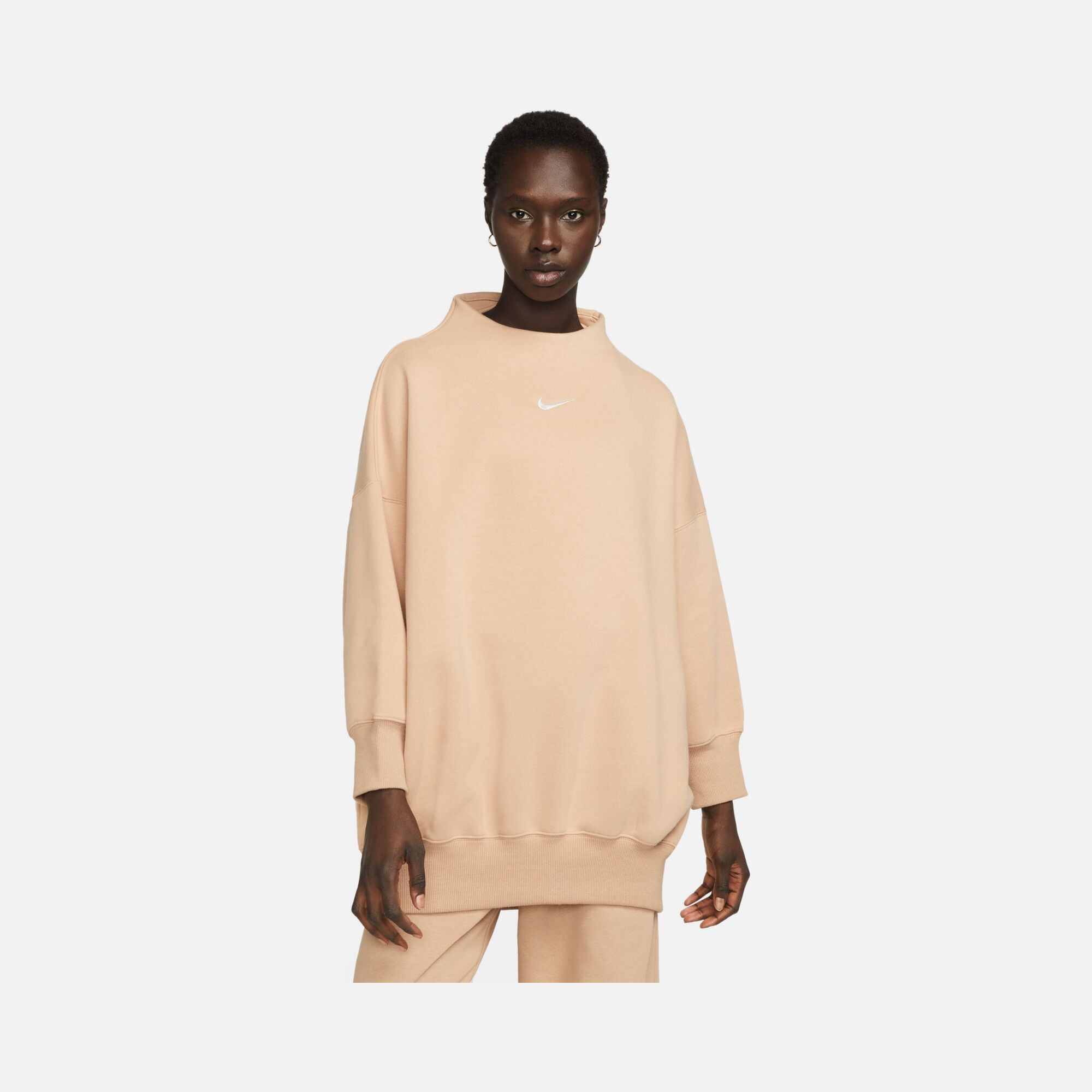 Nike Sportswear Phoenix Fleece Over-Oversized Mock-Neck 3/4-Sleeve Sweatshirt