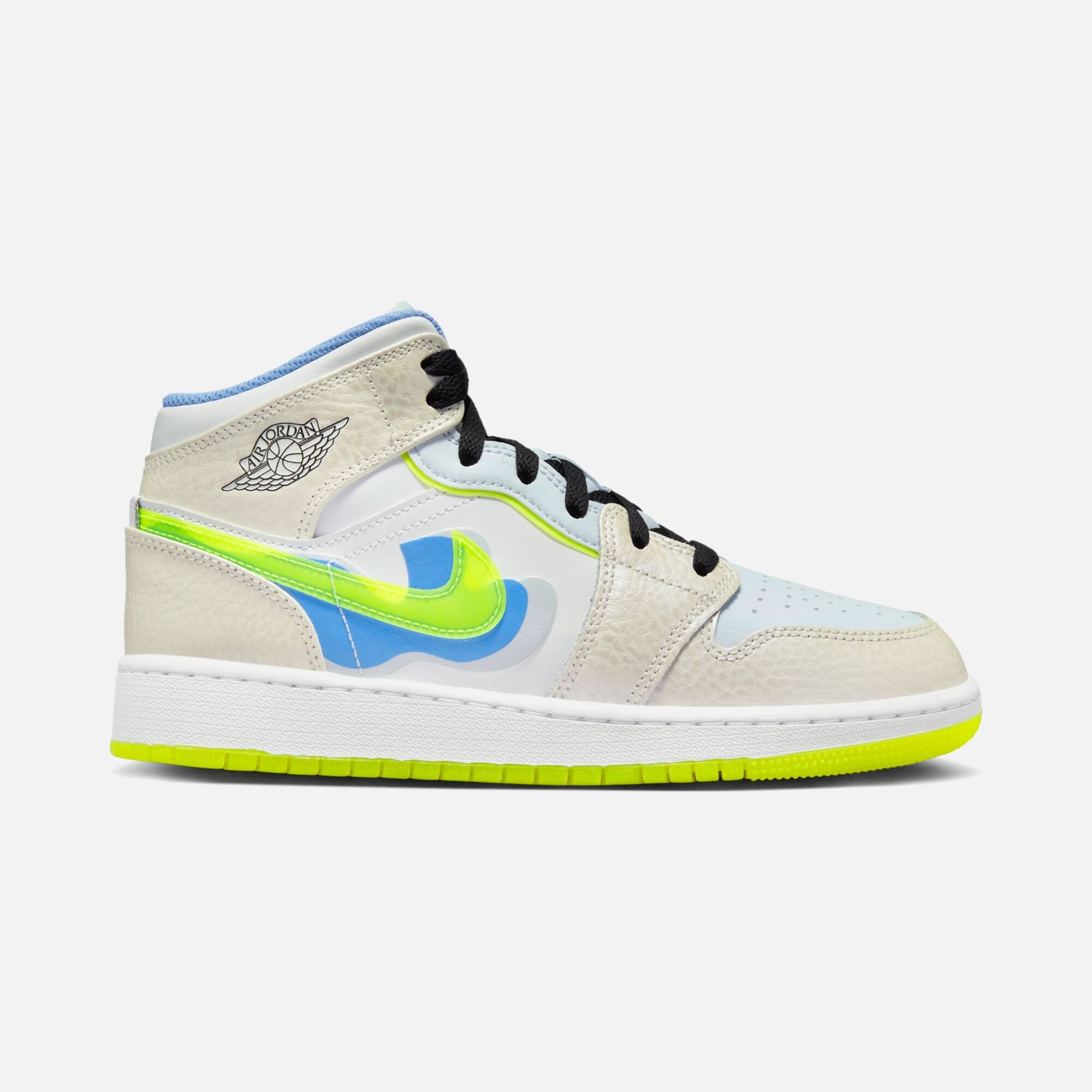 Nike Air Jordan 1 Mid SE "Warped Swoosh" (GS) Spor Ayakkabı