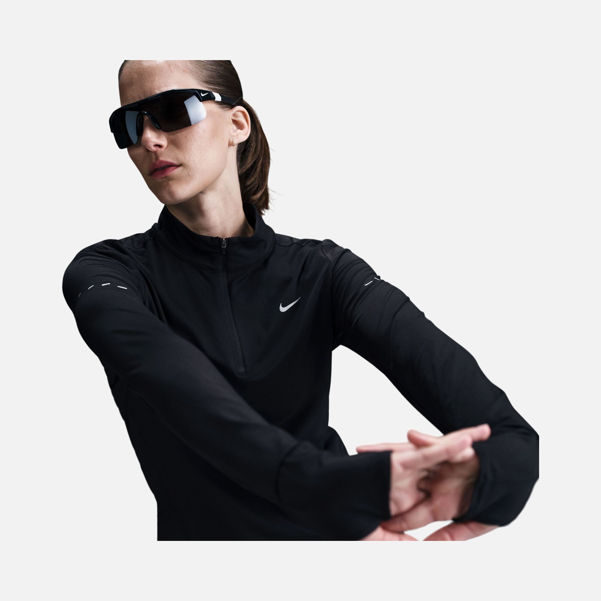 Nike Swift Dri-Fit UV 1/4-Zip Running Long-Sleeve Kadın Tişört