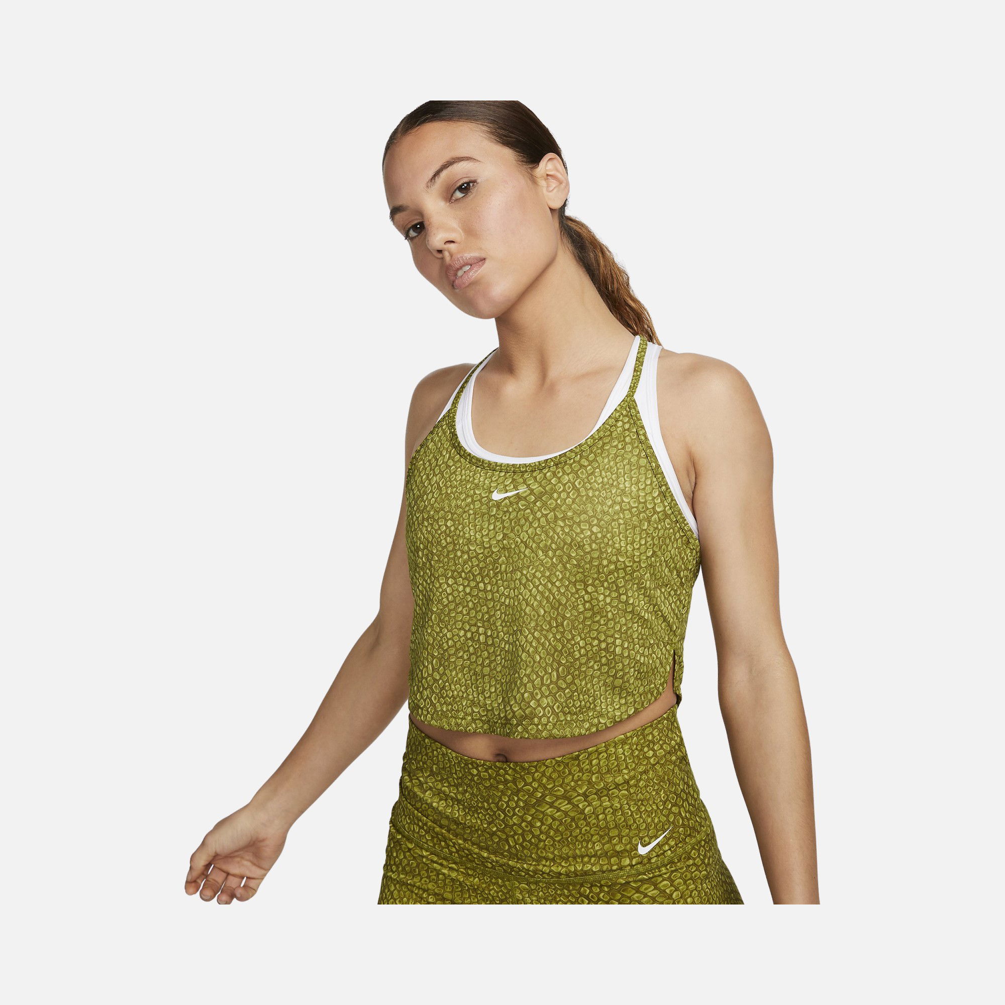 Nike Dri-Fit One Printed Crop Training Kadın Atlet