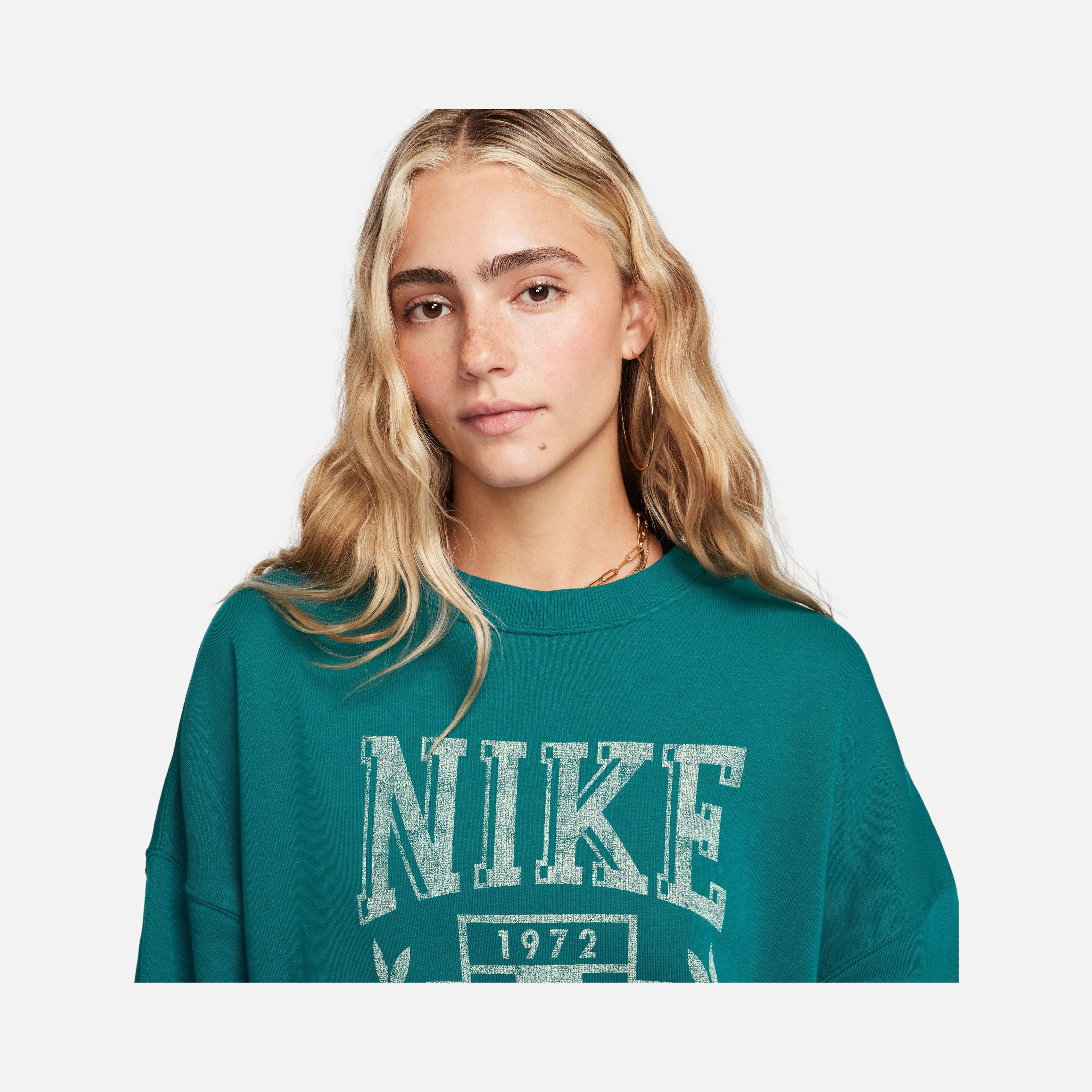Nike Sportswear Fleece Oversized Crew Varsity Kadın Sweatshirt