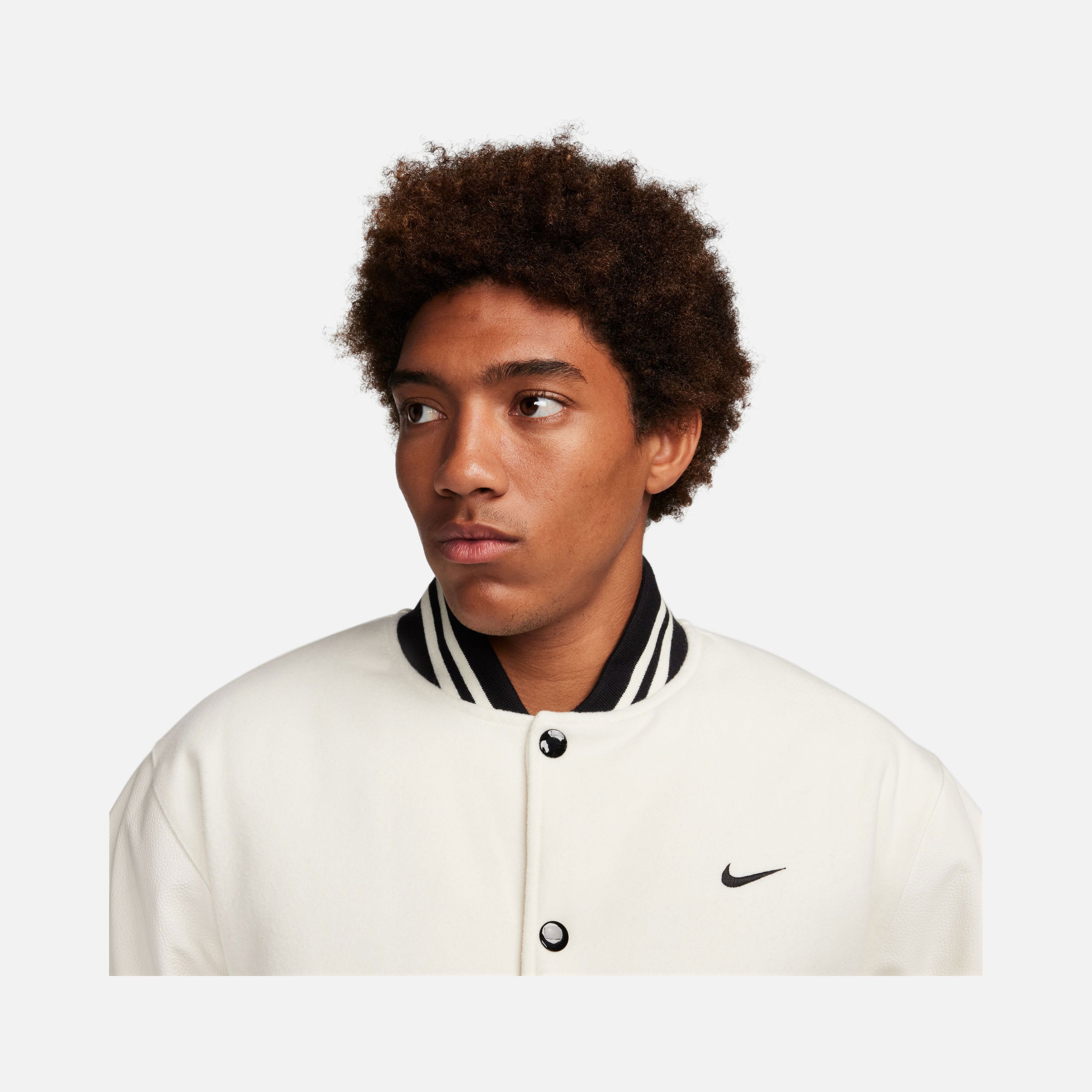 Nike Authentics Varsity Closure Leather Sleeve Full-Snap Erkek Ceket