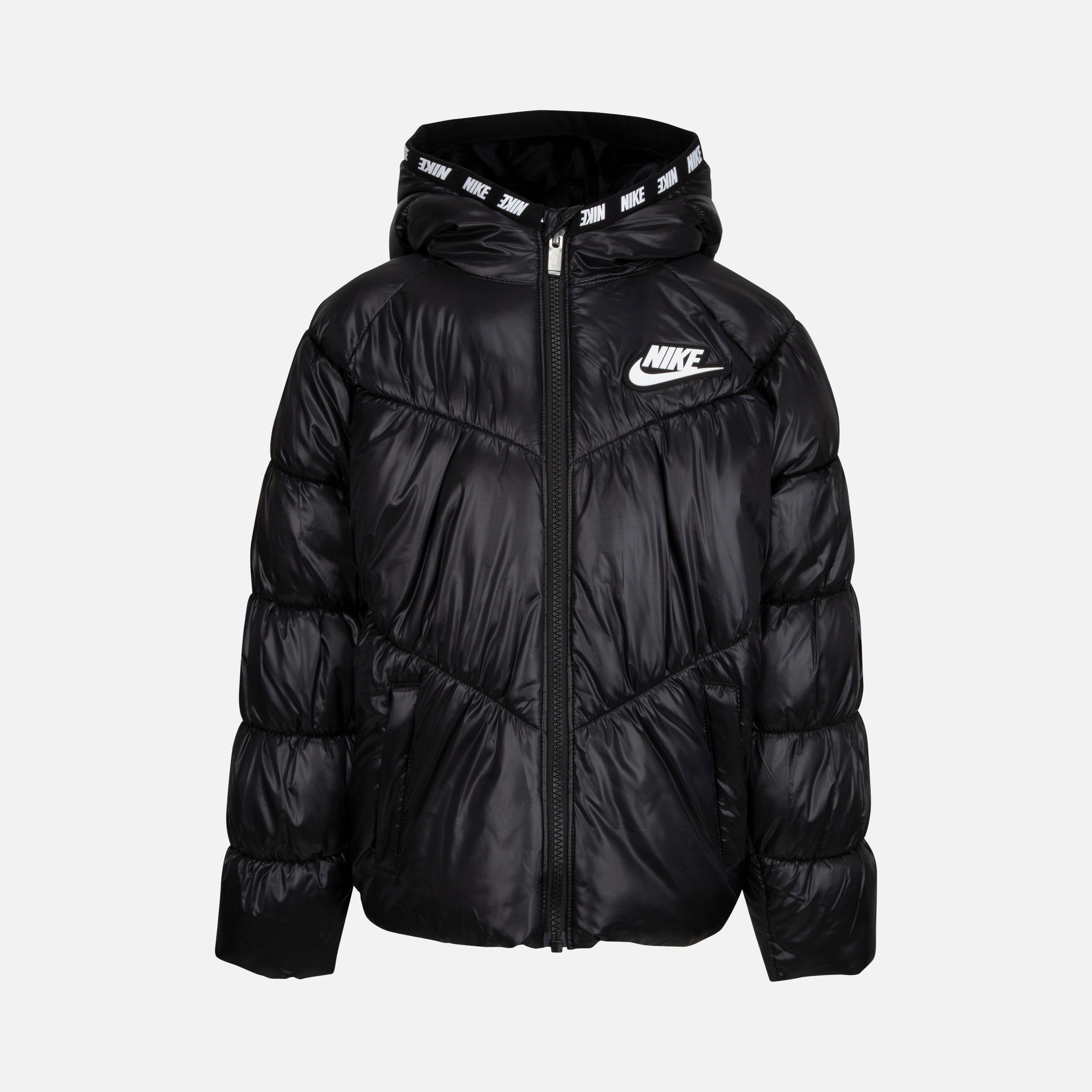 Nike Sportswear Chevron Cinched Puffer Full-Zip Hoodie (Girls') Çocuk Mont