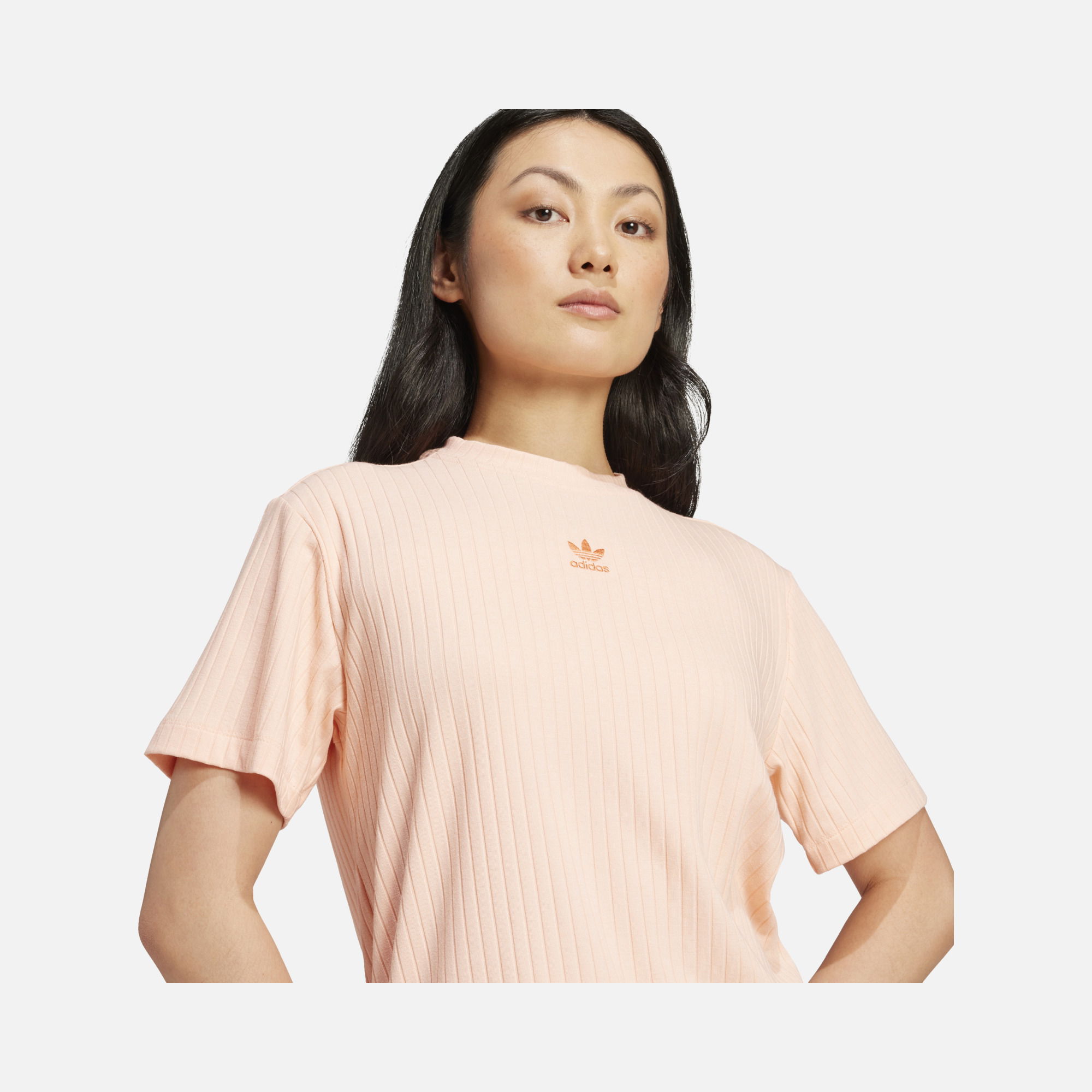 adidas Originals Essentials Wide Ribbed Fabric Texture Short-Sleeve Kadın Tişört