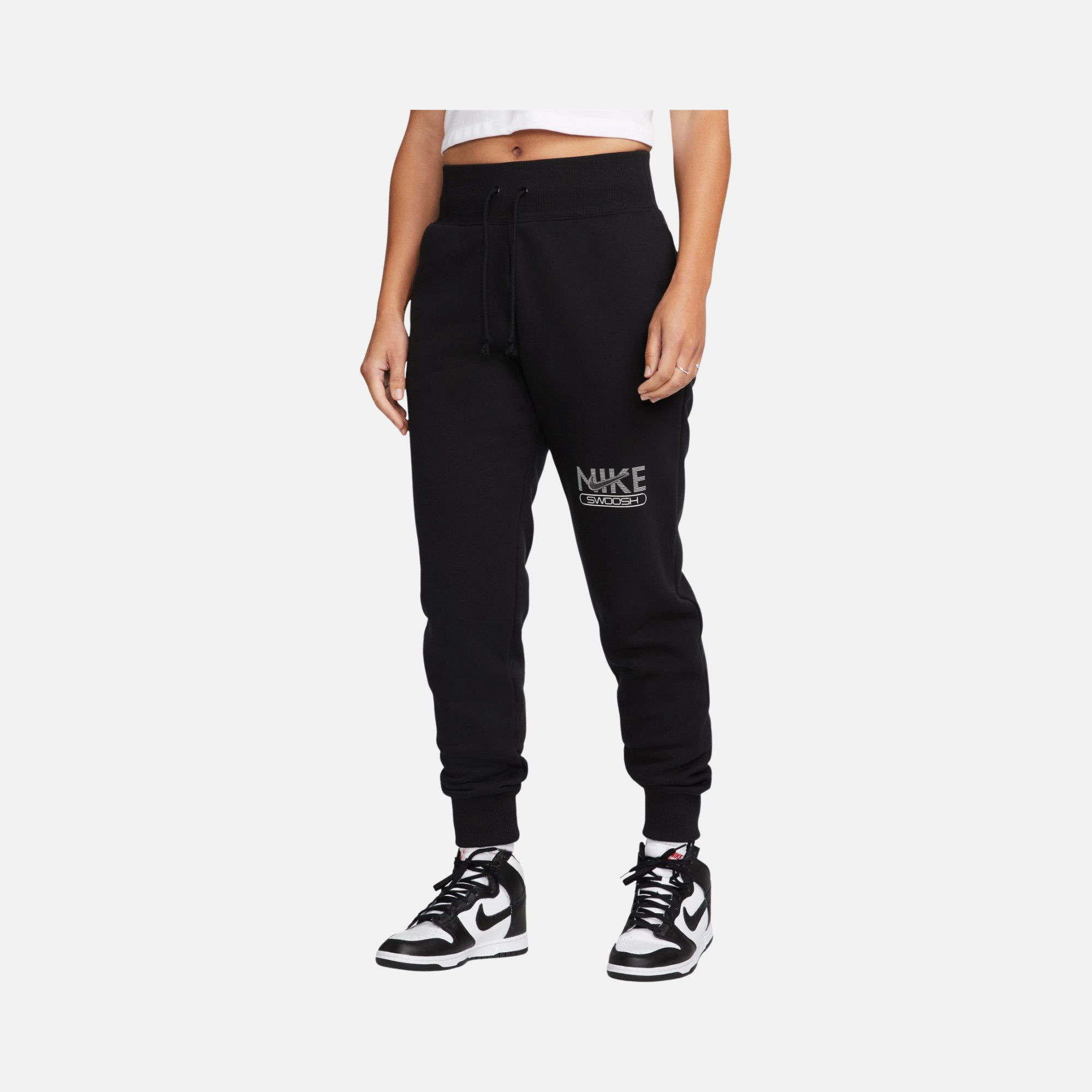 Nike Sportswear Swoosh High-Waist Fleece Kadın Eşofman Altı