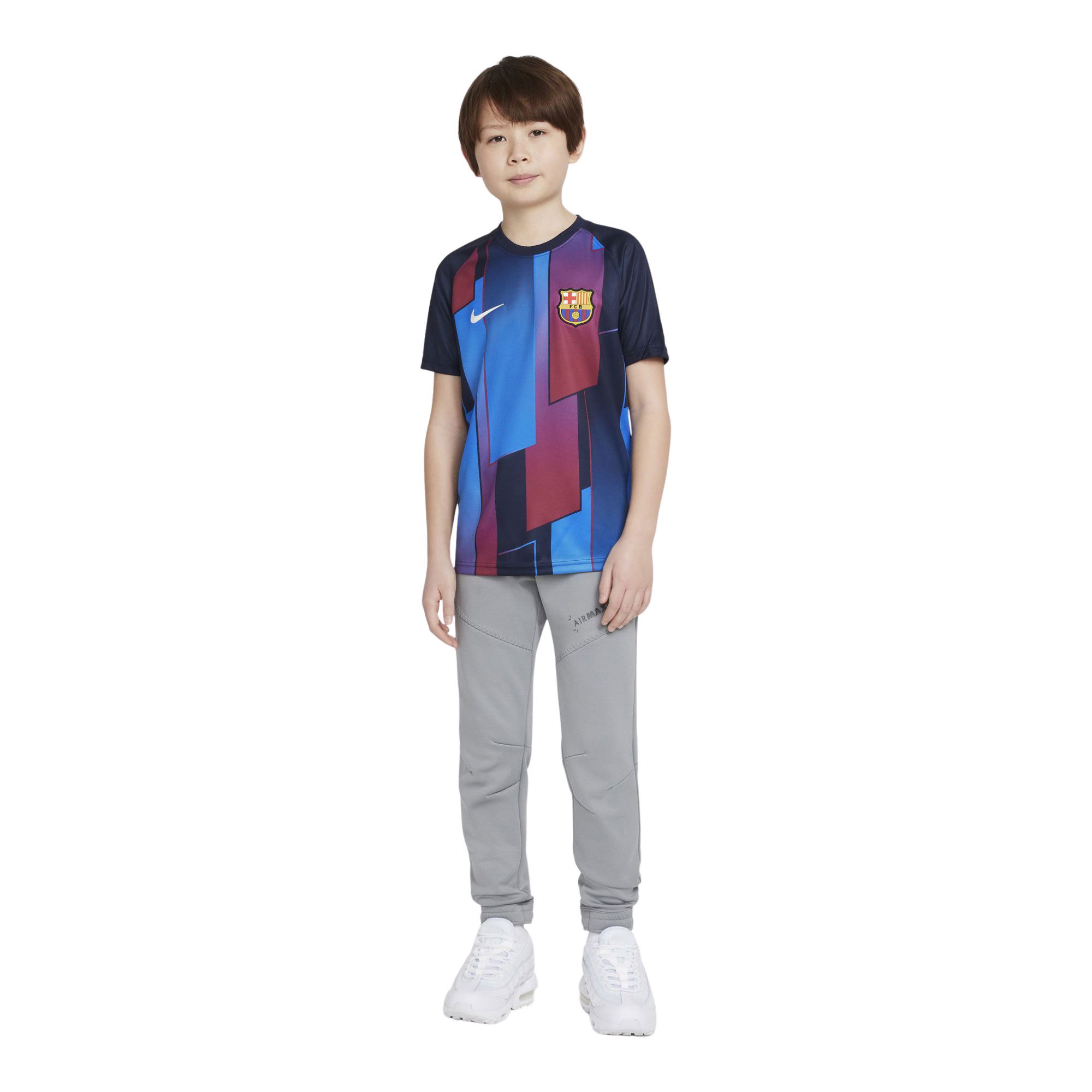 Nike FC Barcelona Pre-Match Short-Sleeve (Boys') Çocuk Tişört