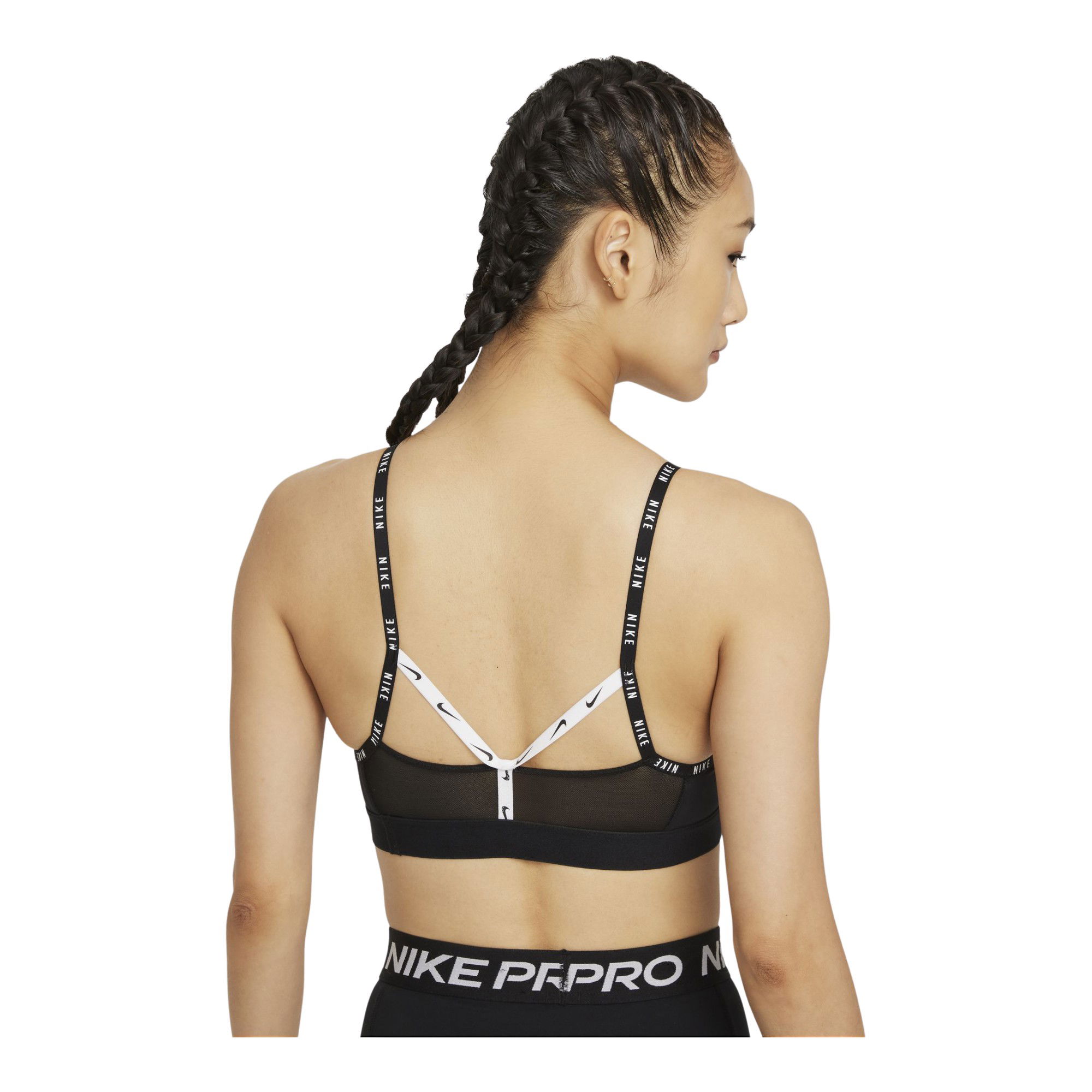 Nike Dri-Fit Indy Light-Support Padded Logo Tape Sports Kadın Bra