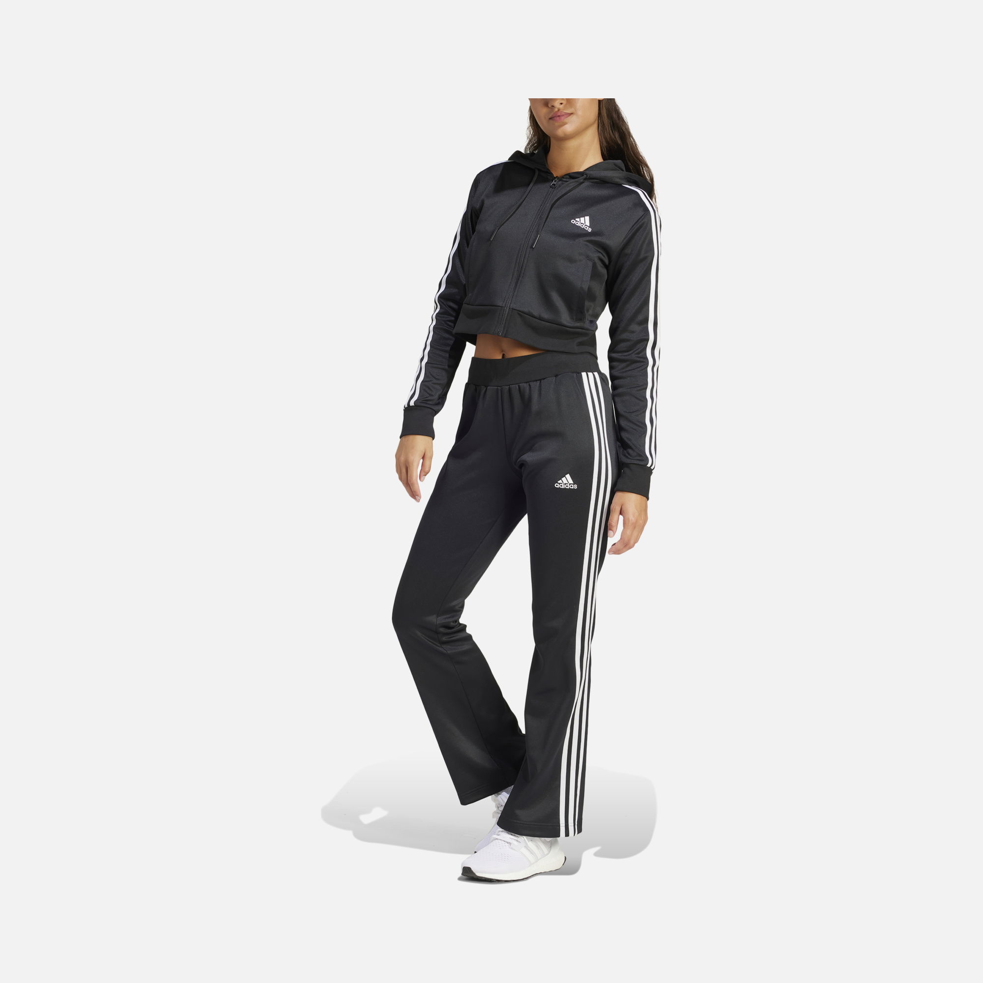 adidas Sportswear Glam Crop Length Top Full-Zip Hoodie Kadın Eşofman Takımı