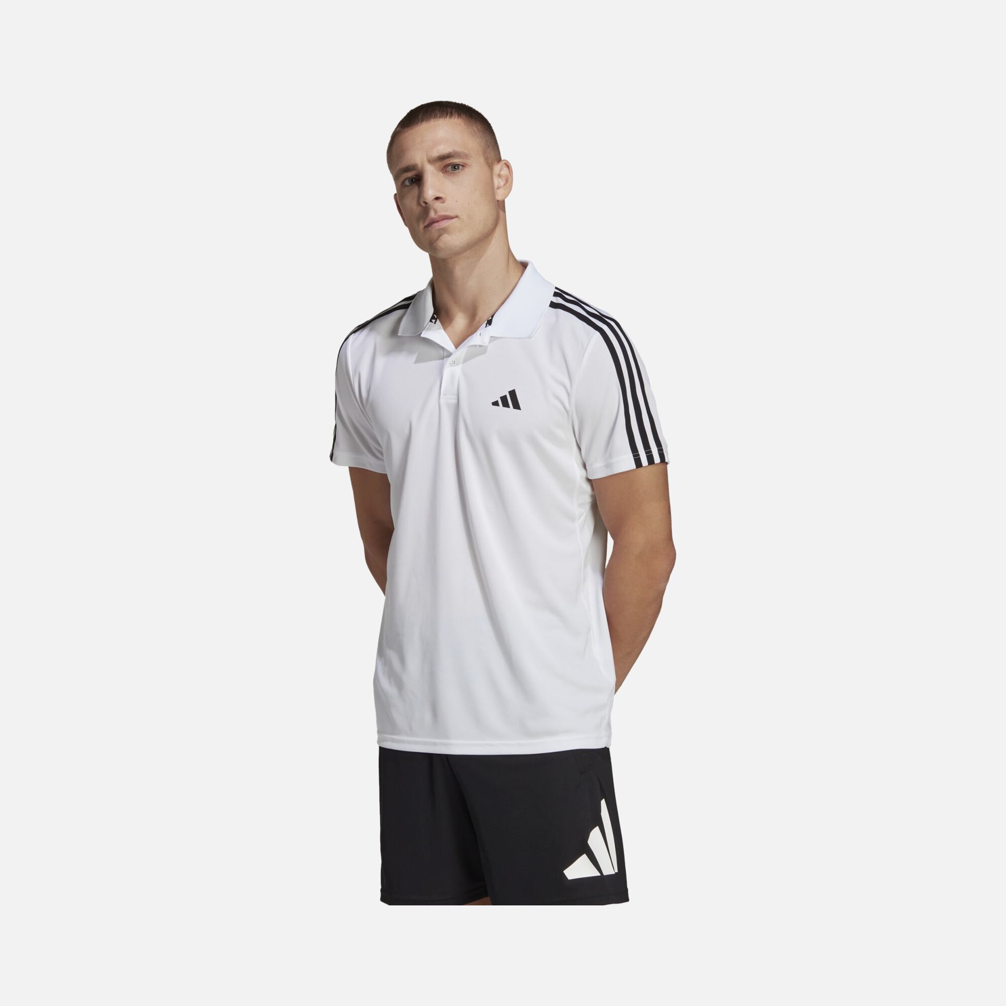 adidas Train Essentials Piqué 3-Stripes Training Polo Short-Sleeve Erkek Tişört