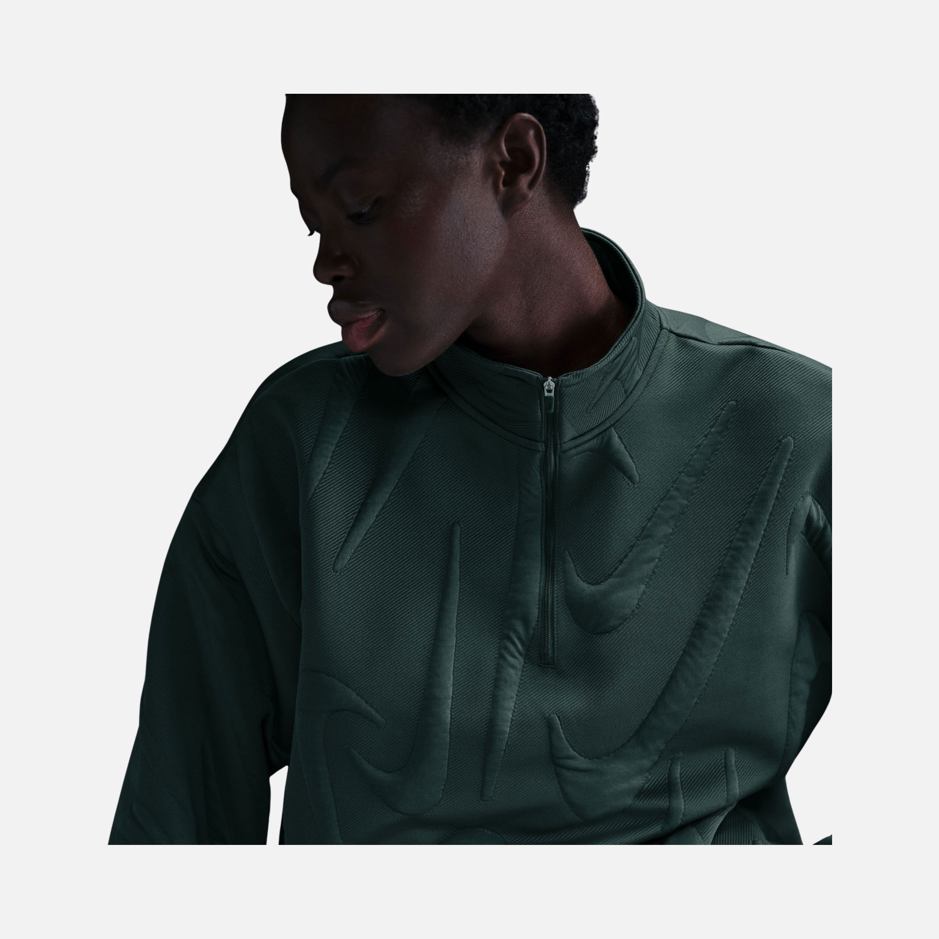 Nike Sportswear Collection Oversized Cosy 1/4-Zip Logo Jersey Lined Kadın Sweatshirt