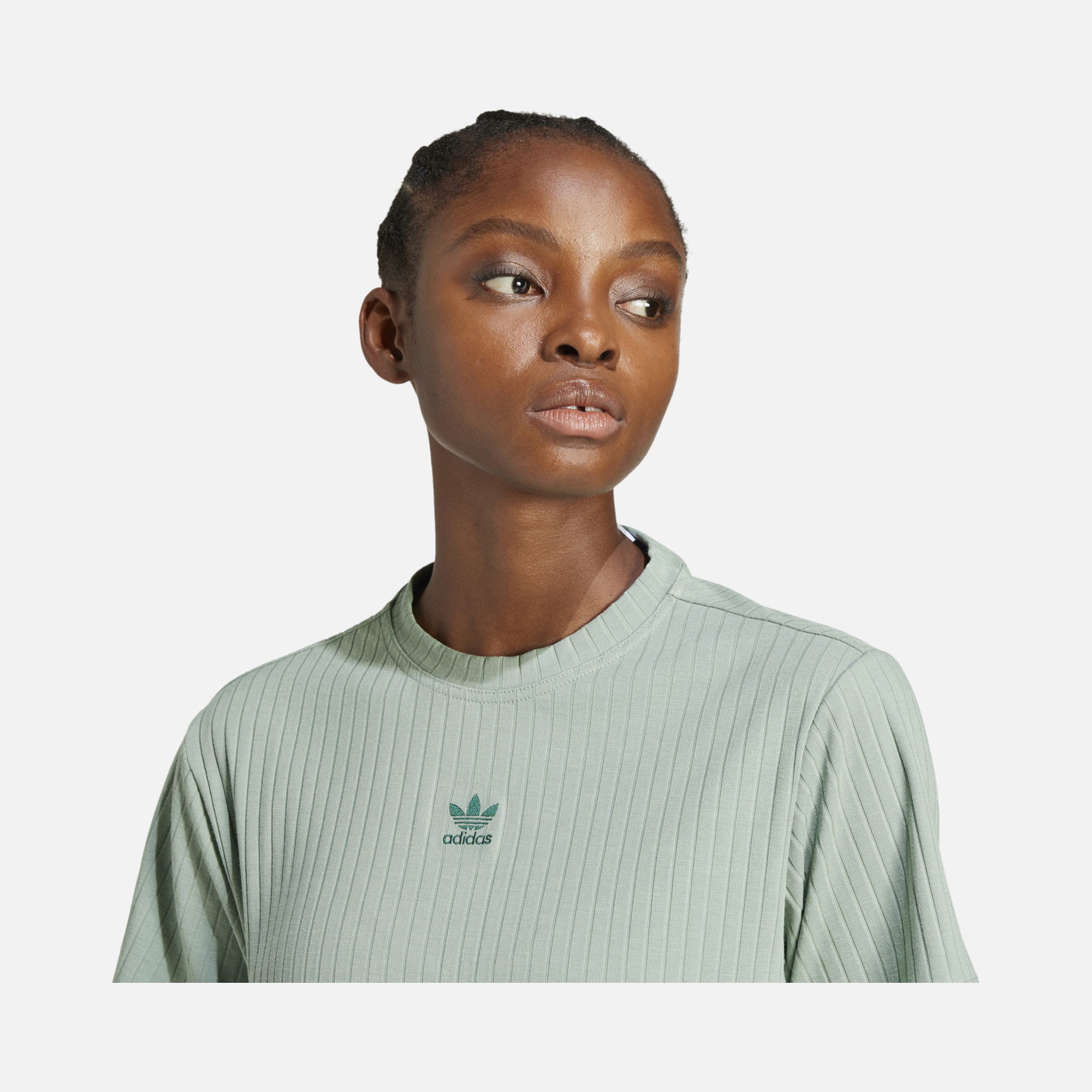 adidas Originals Essentials Wide Ribbed Fabric Texture Short-Sleeve Kadın Tişört