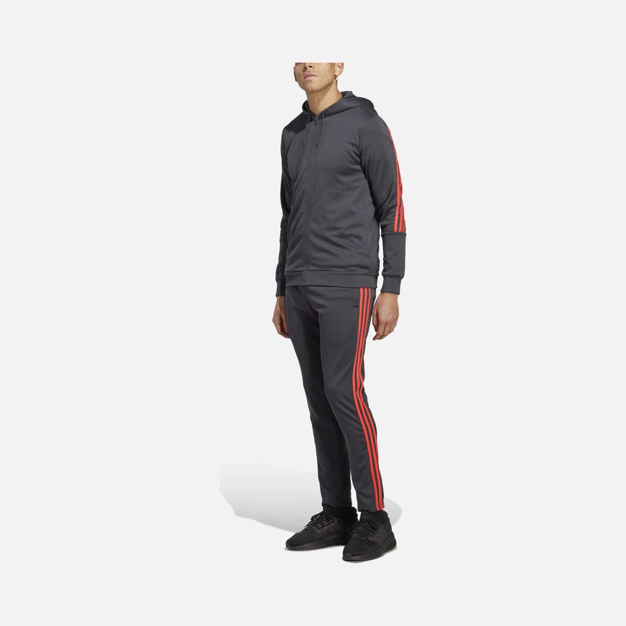 adidas Sportswear Logo Tricot 3-Stripes Full-Zip Hoodie Erkek Eşofman Takımı