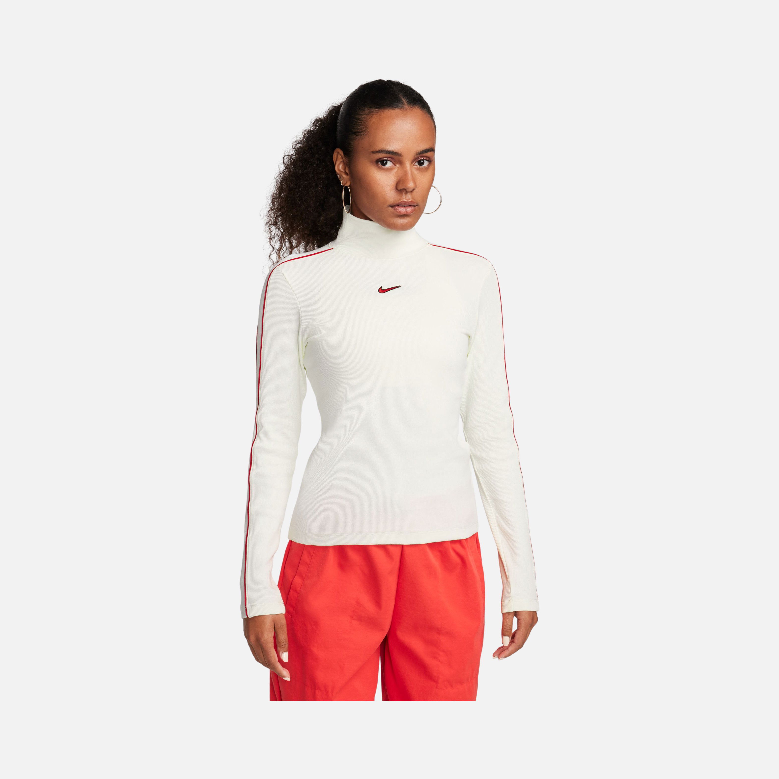 Nike Sportswear Stretchy Twill Turtleneck Long-Sleeve Kadın Tişört
