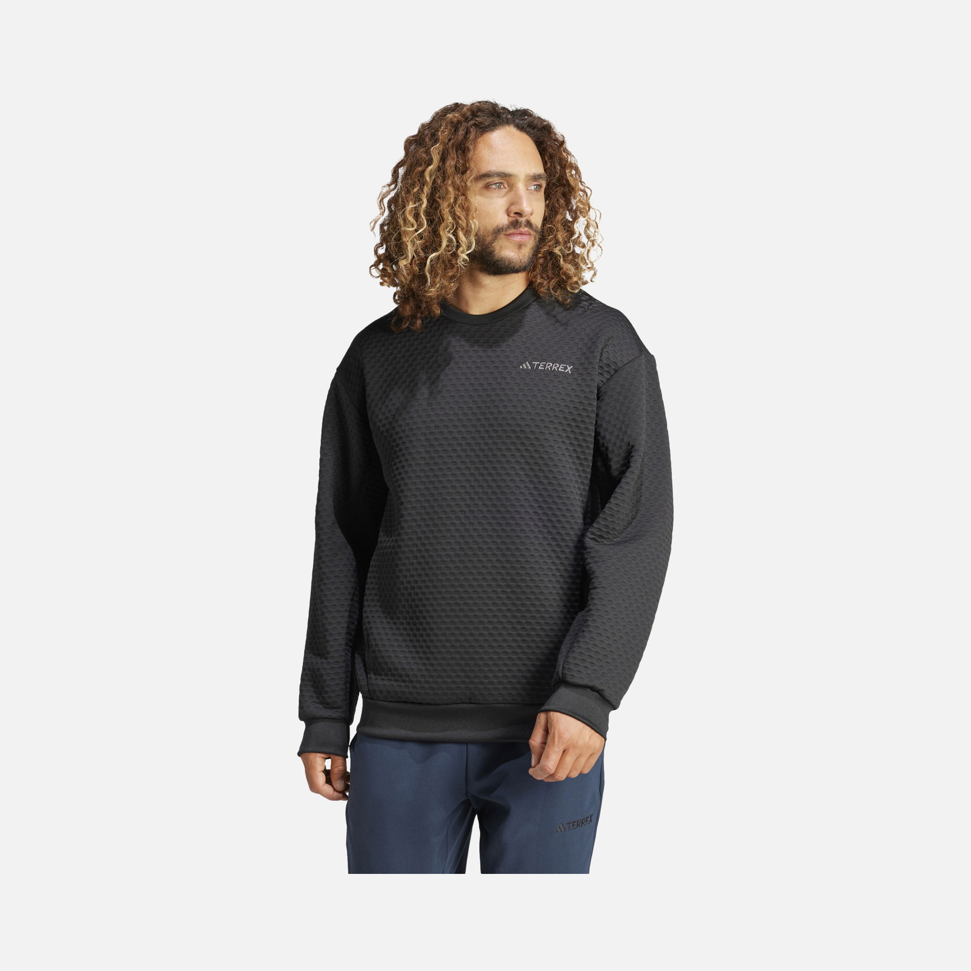 adidas Terrex Xploric Waffle Knit Crewneck Hiking Erkek Sweatshirt