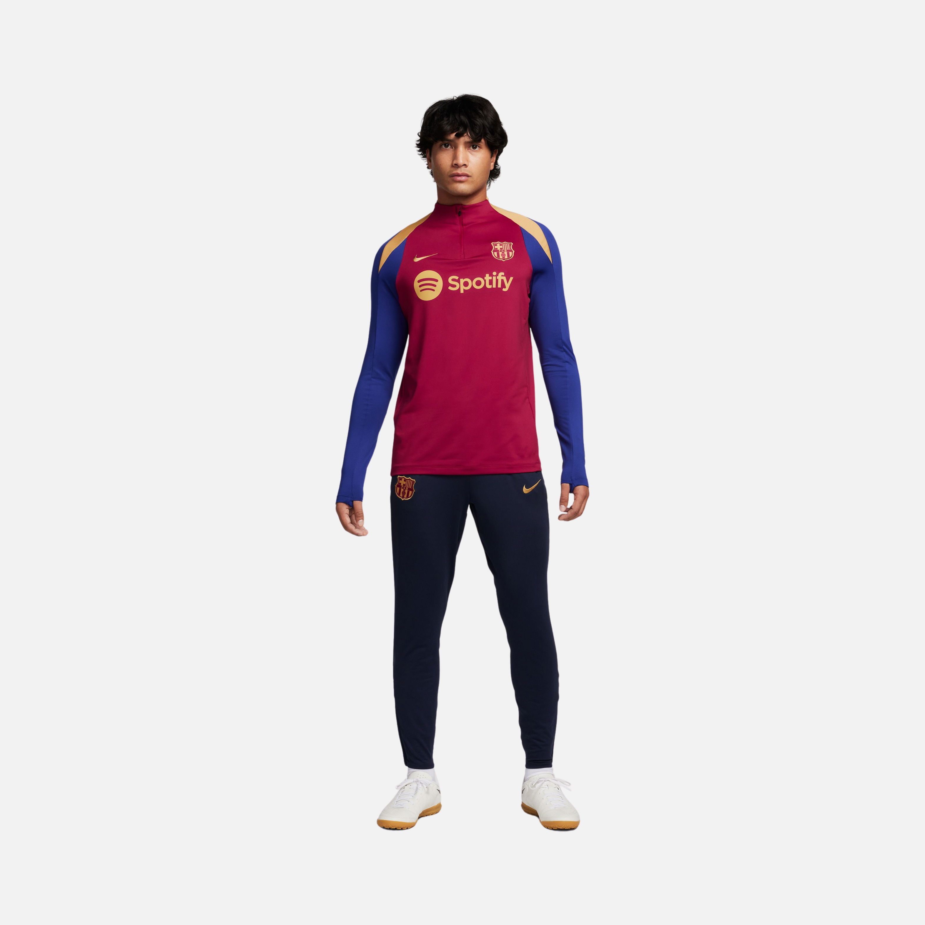 Nike FC Barcelona Dri-Fit Soccer 1/2-Zip Long-Sleeve Erkek Tişört