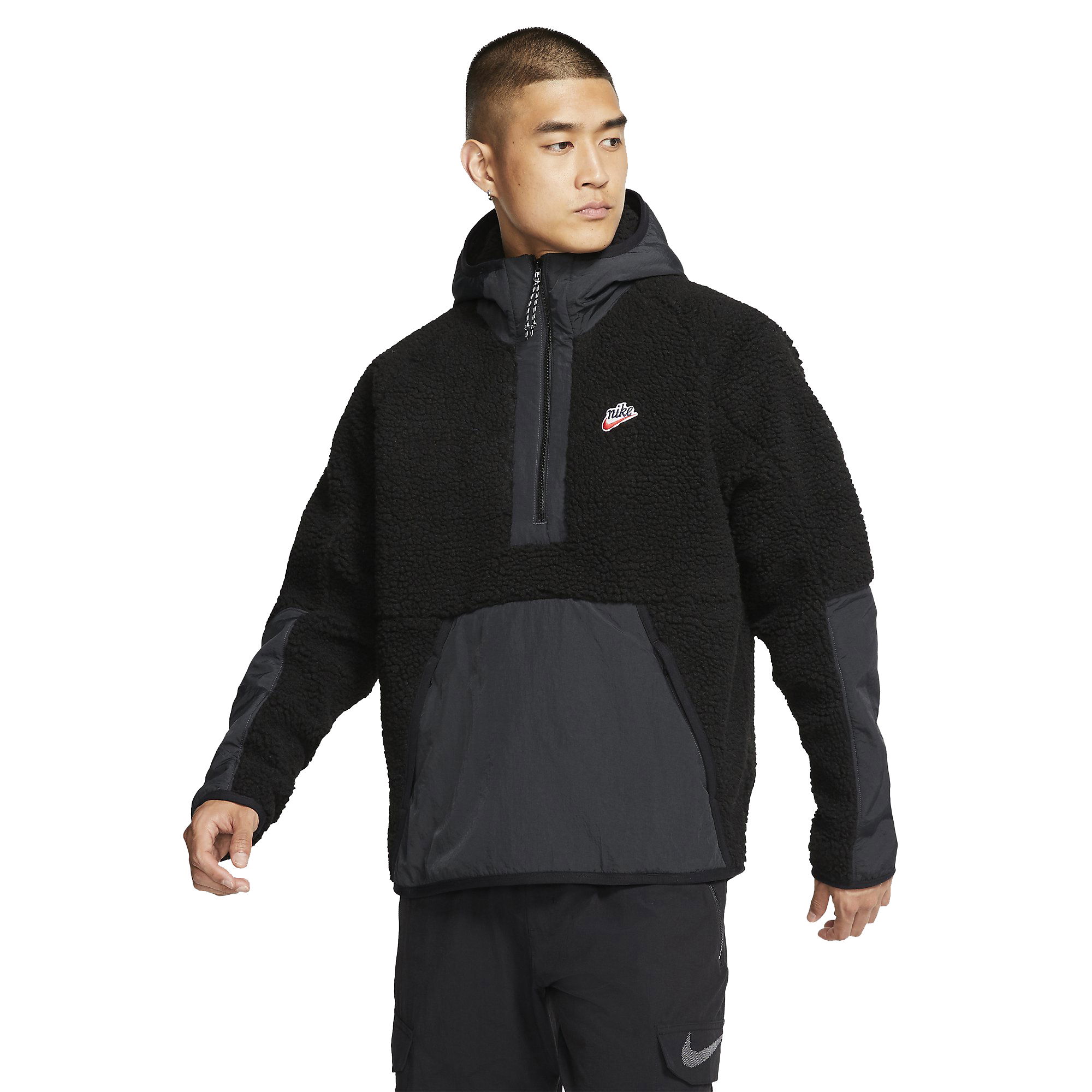 Nike Sportswear Heritage 1/2-Zip Sherpa Winter Hoodie Erkek Sweatshirt