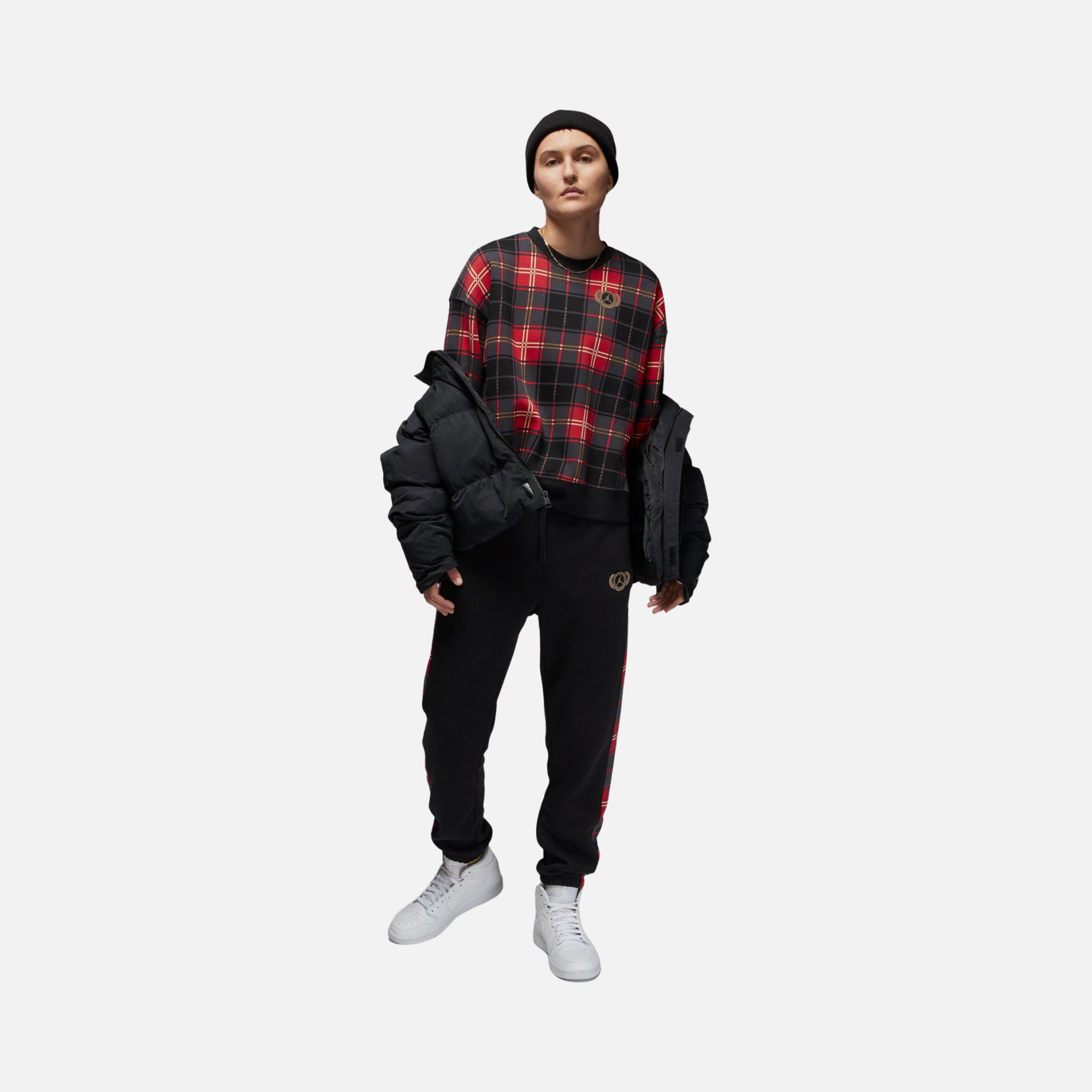 Nike Jordan Essential Flight Artist Series Plaid Block Fleece Kadın Eşofman Altı