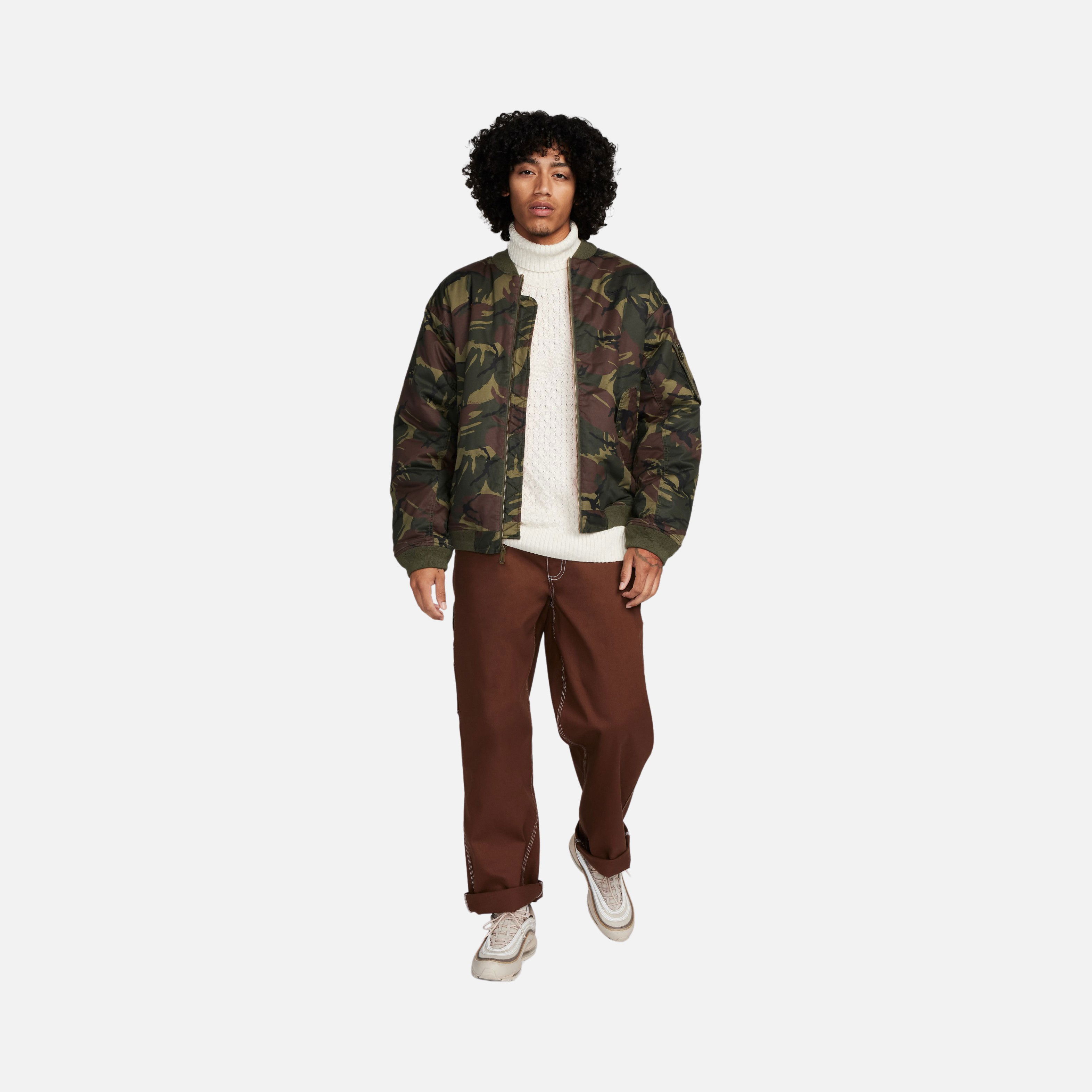 Nike Life Woven MA1 Flight ''Camouflage Printed'' Loose Fit Lined Erkek Ceket