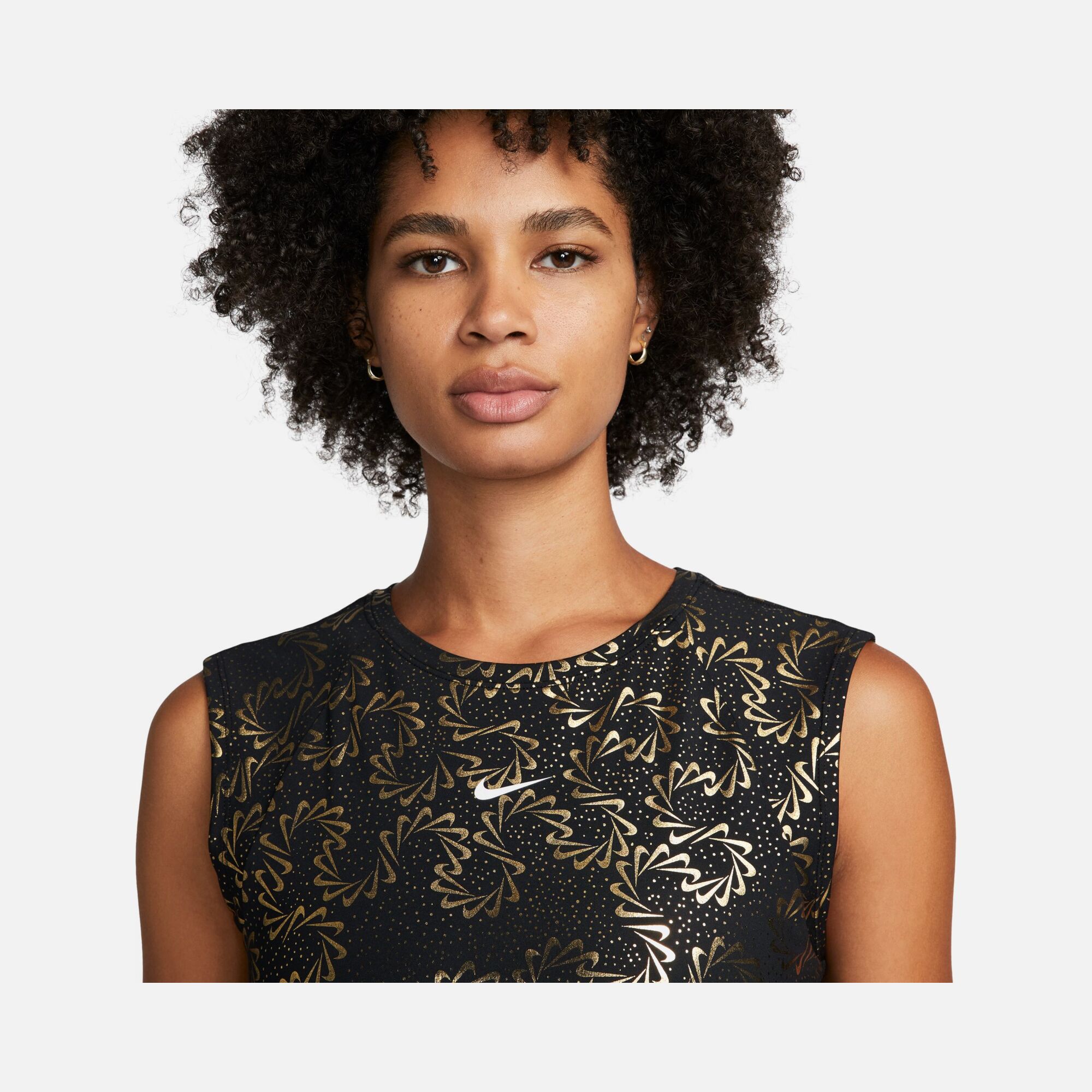 Nike Pro Dri-Fit Sparkle Swoosh Graphics Sleeveless Kadın Tişört