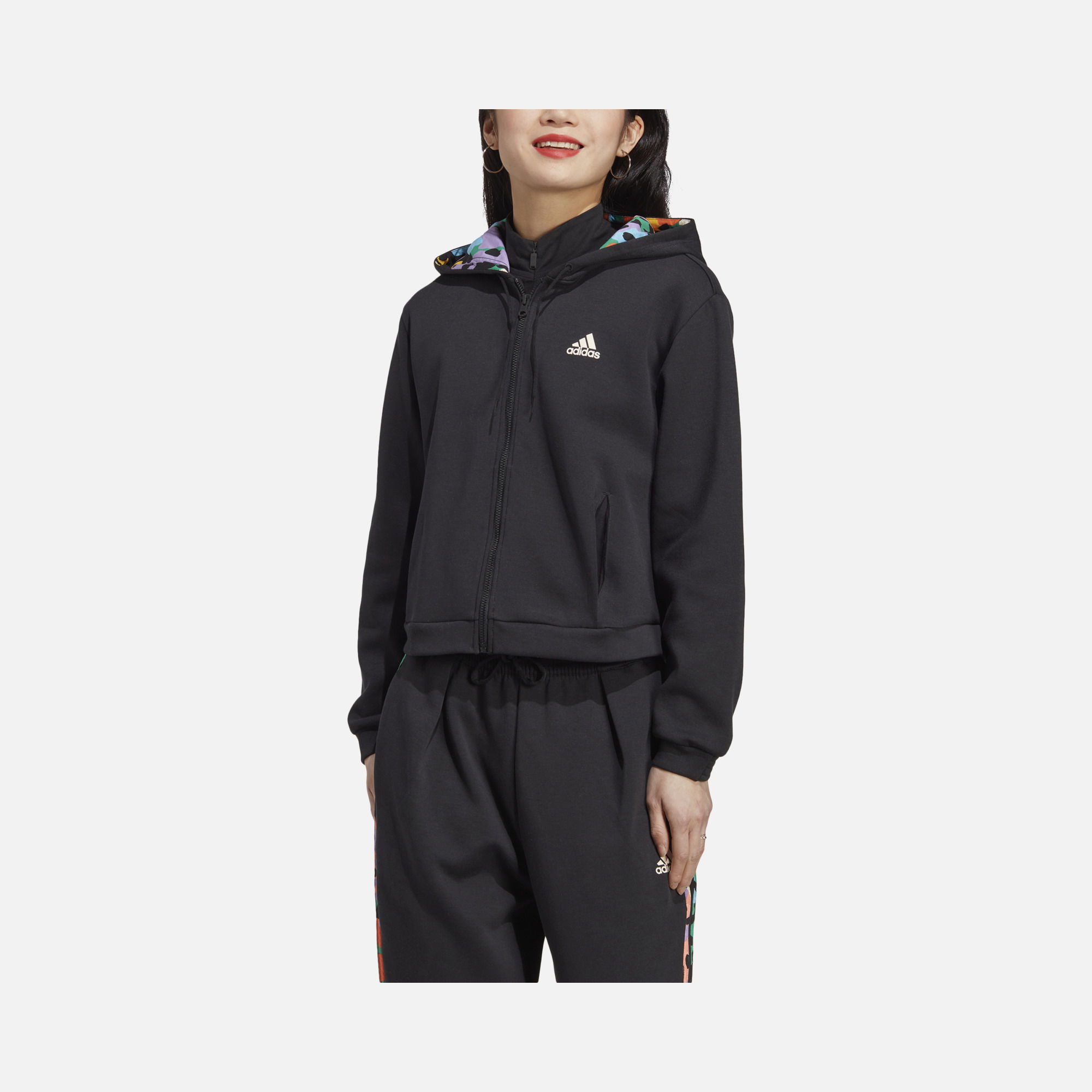 adidas Sportswear Graphic Regular-Fit Full-Zip Hoodie Kadın Sweatshirt