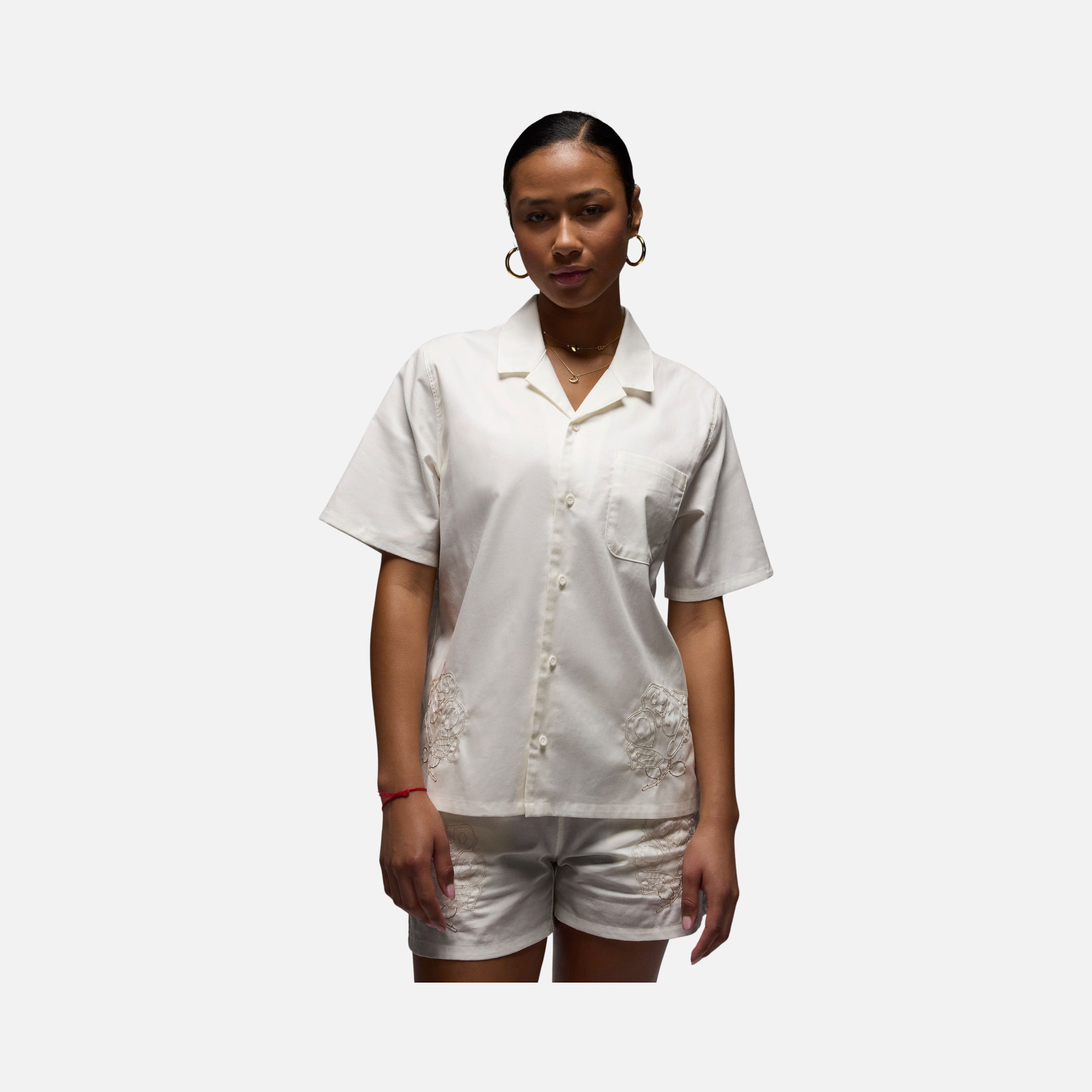 Nike W Jordan Ss Woven Top Rose Kadın Tişört