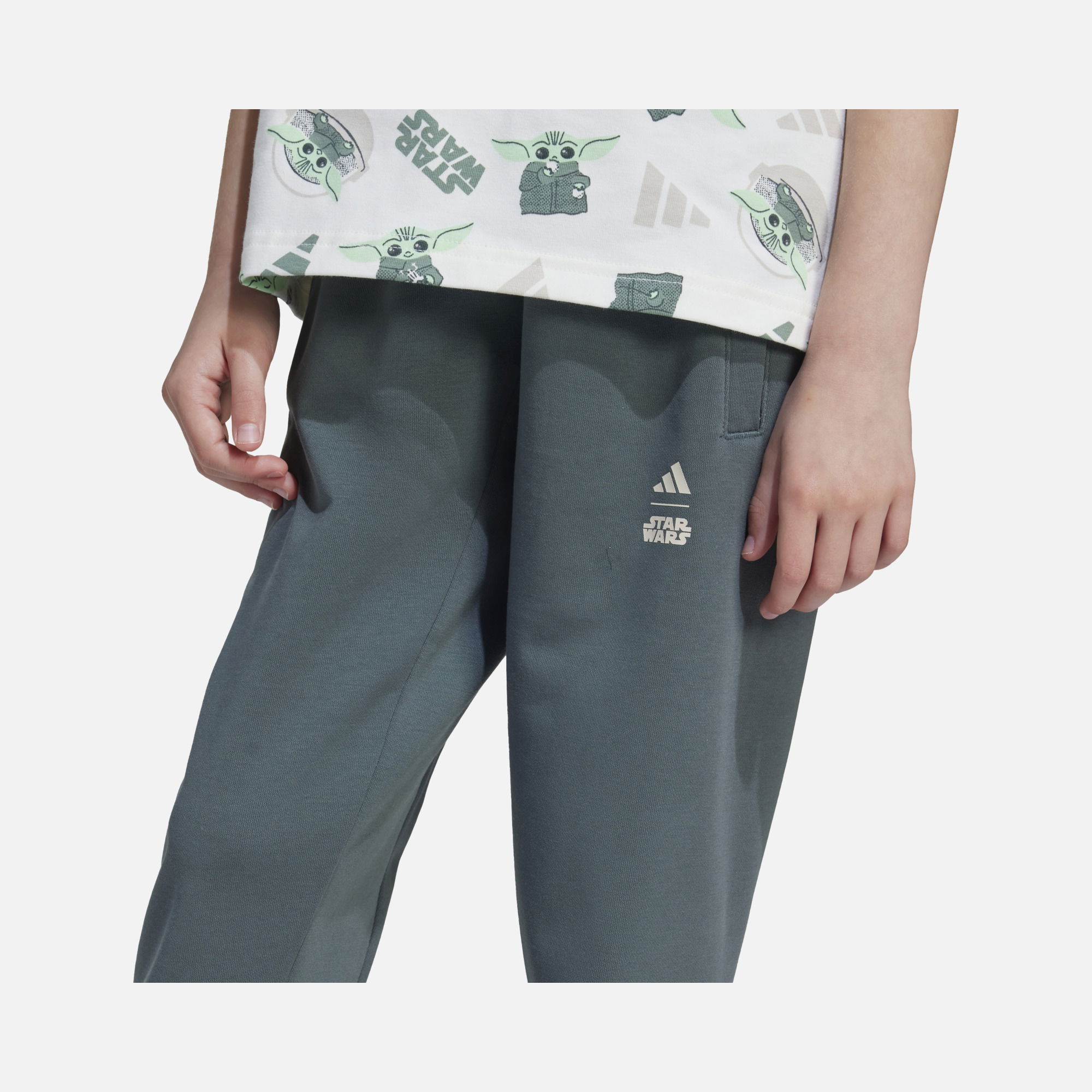 adidas Star Wars Mandalorian French Terry Fabric Mid-Rise Waist Gym & Training Çocuk Eşofman Altı