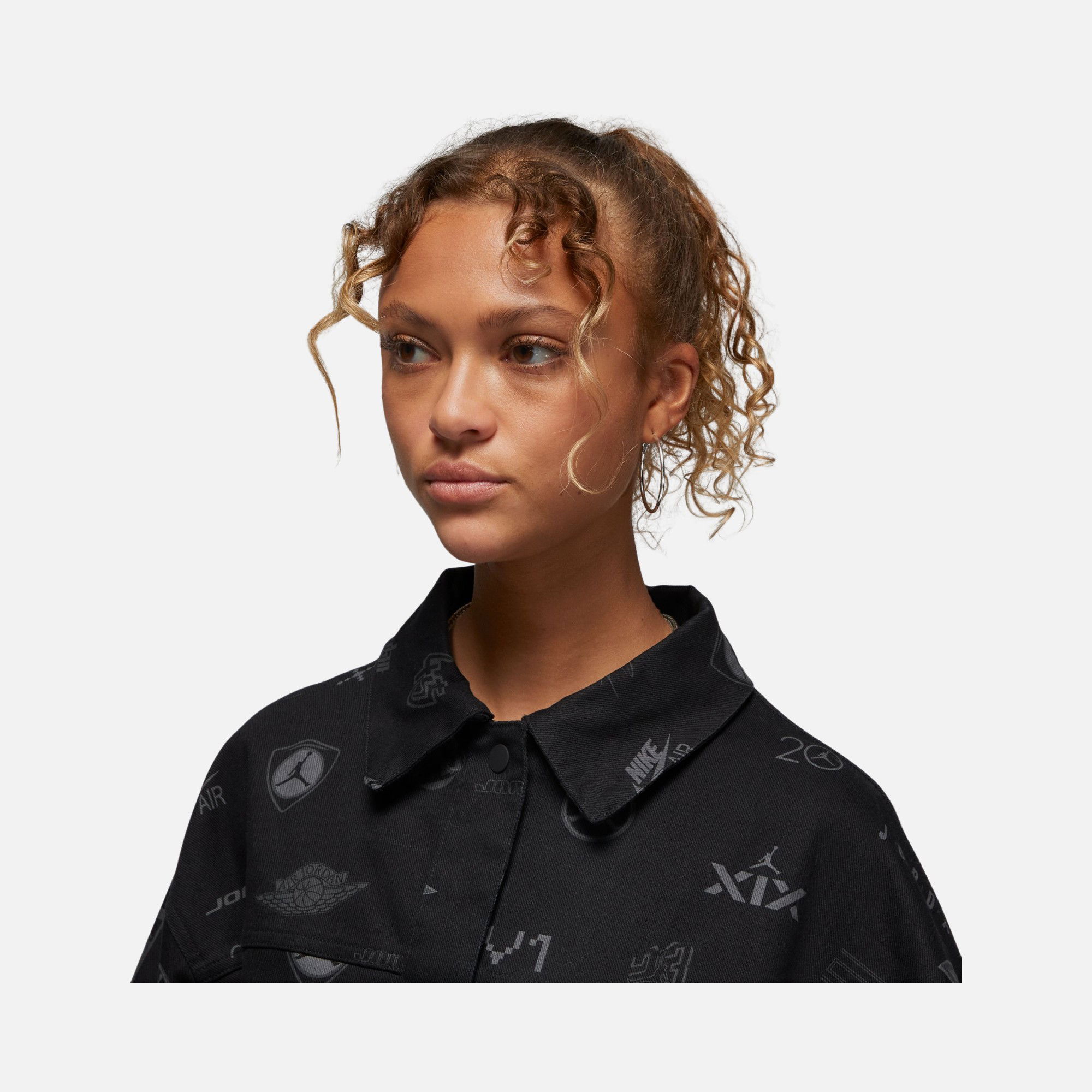 Nike Jordan Trucker All-Over Printed Full Snap Fastener Kadın Ceket