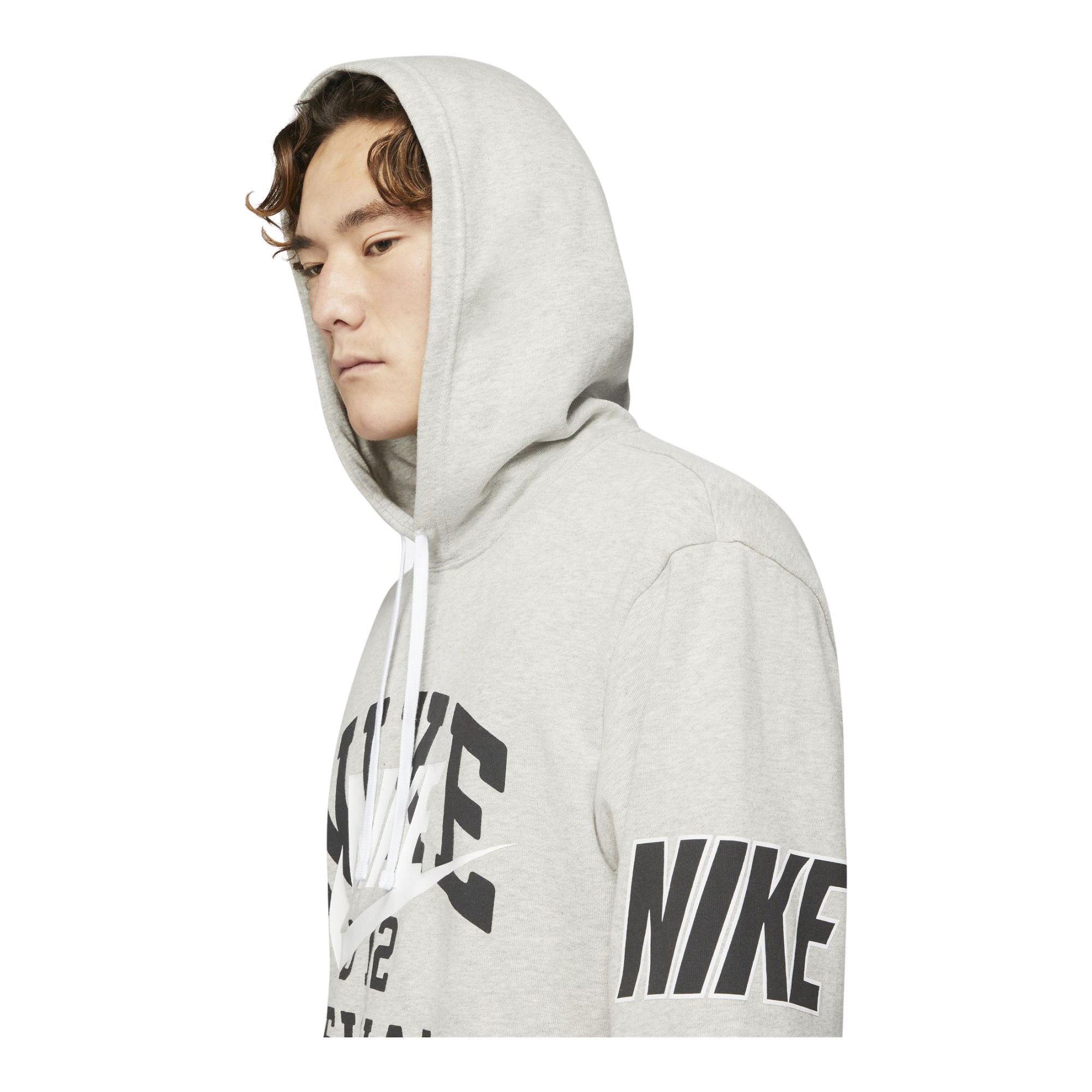 Nike Sportswear Doubled-Up Print French Terry Pullover Hoodie Erkek Sweatshirt