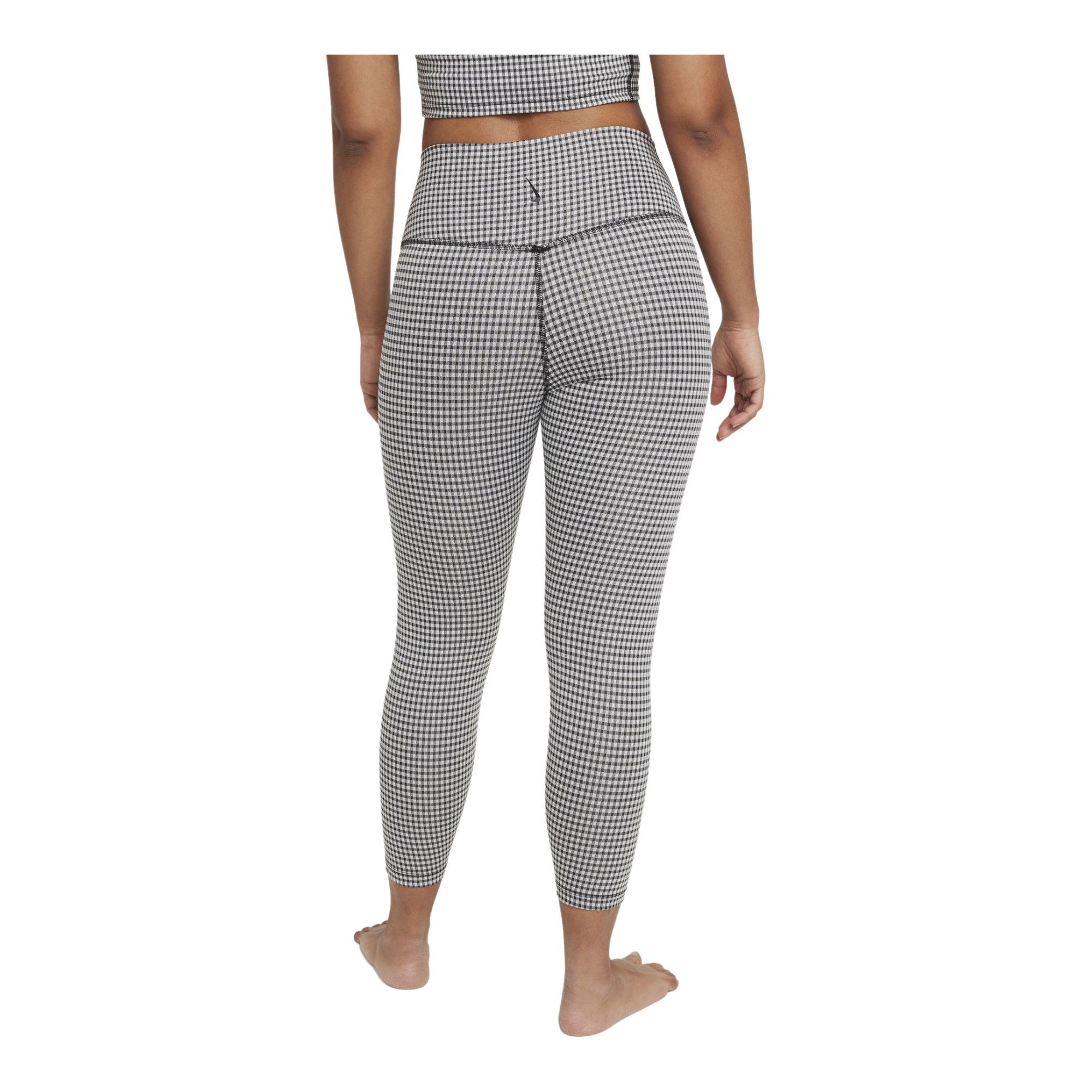 Nike Yoga High-Waisted Crop Gingham Leggings Kadın Tayt