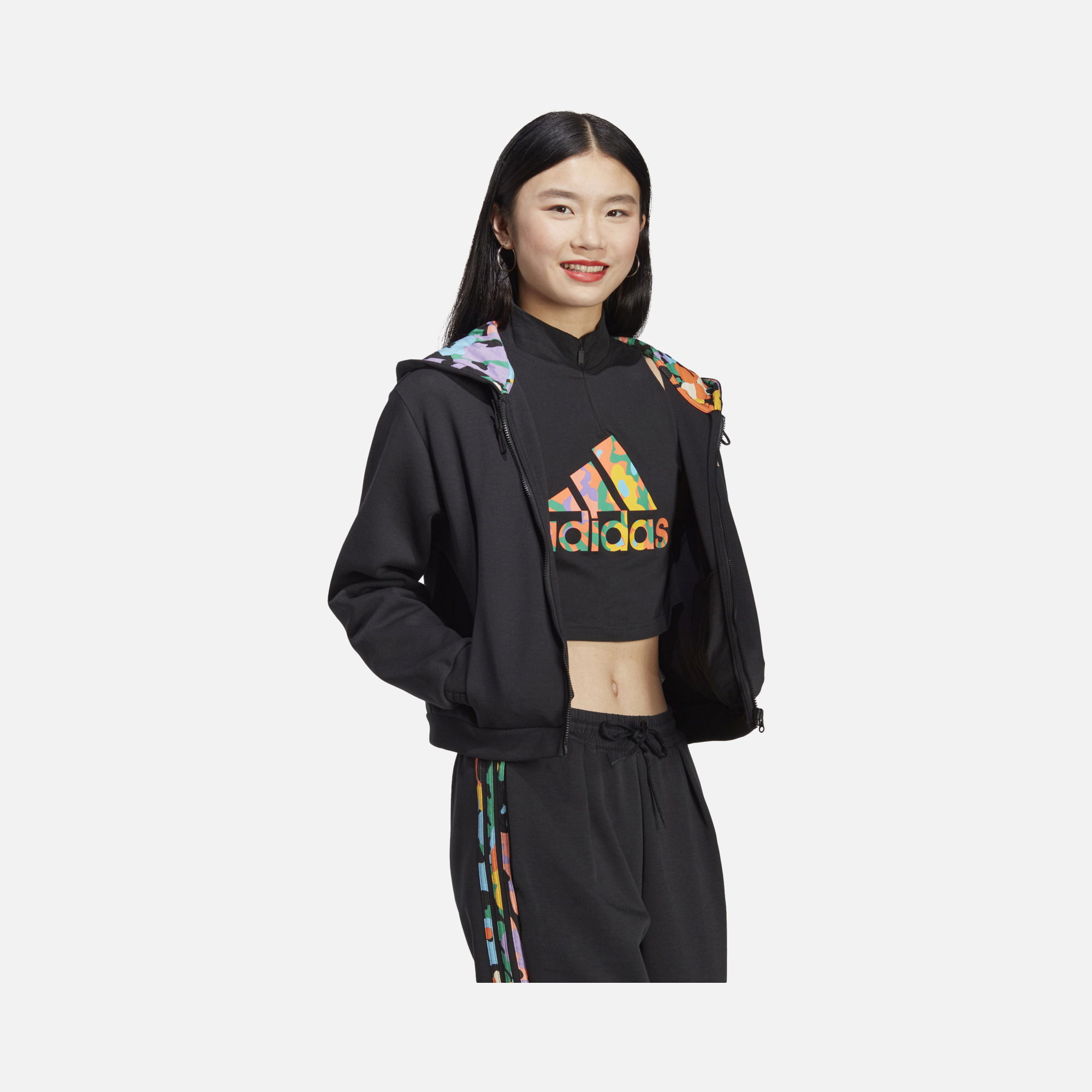 adidas Sportswear Graphic Regular-Fit Full-Zip Hoodie Kadın Sweatshirt