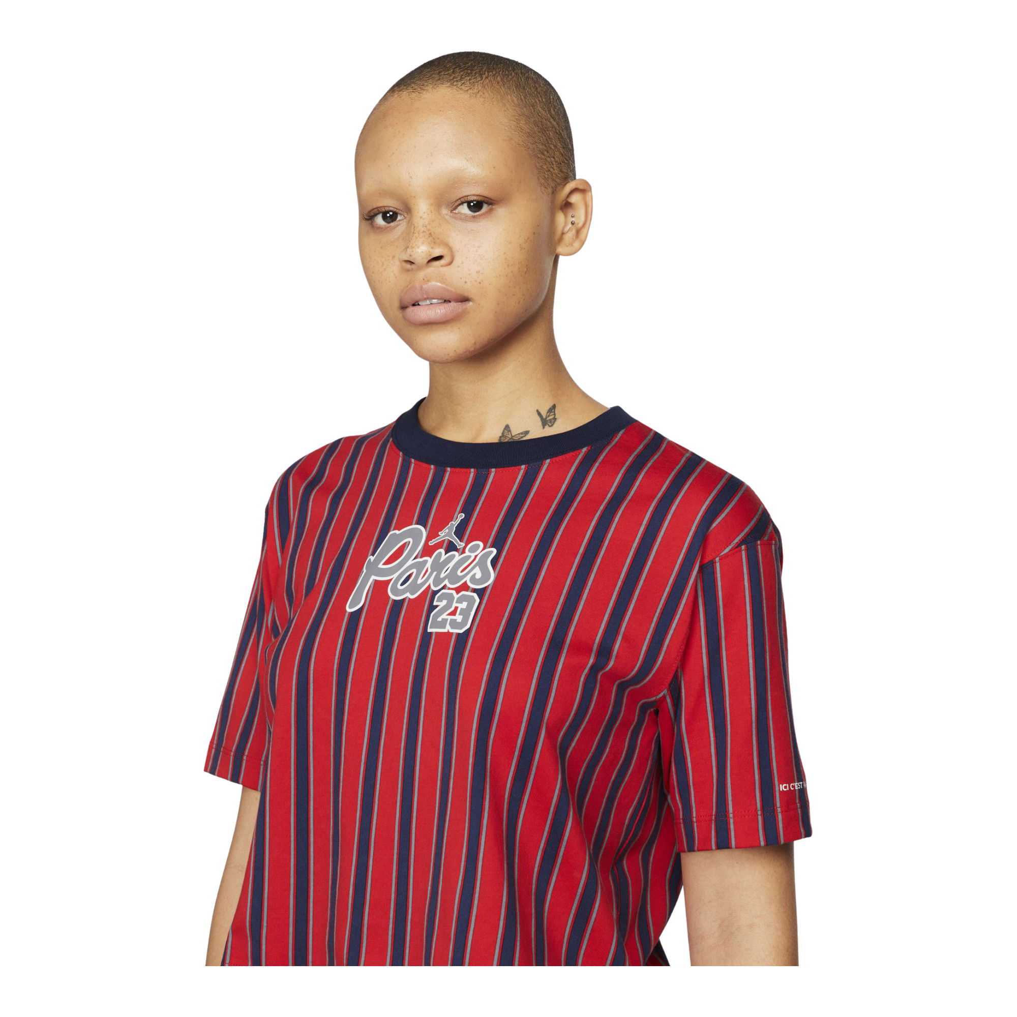 Nike Jordan 23 Paris Saint-Germain Graphic Cropped Short-Sleeve Kadın Tişört
