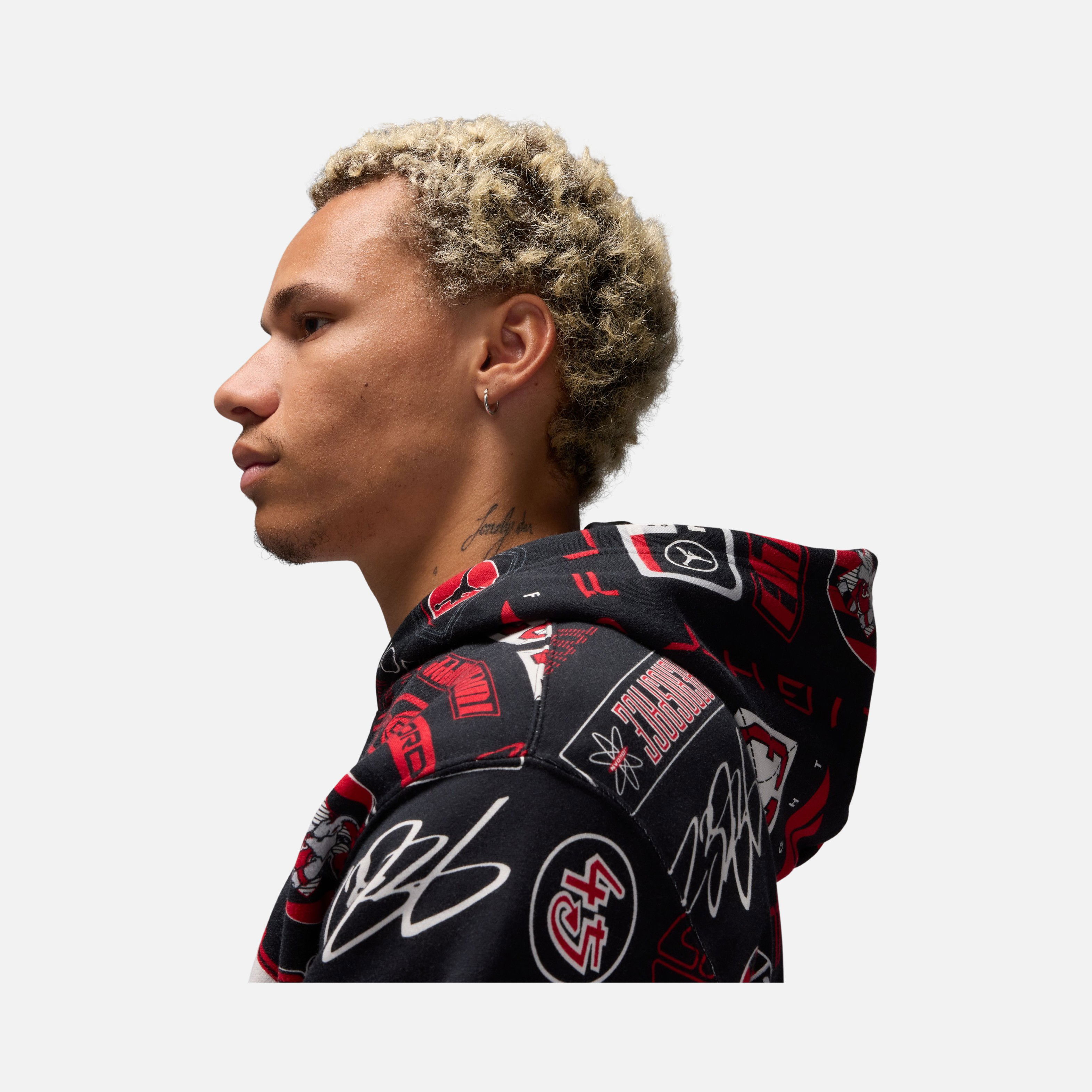 Nike Michael Jordan Essentials All Over Printed Fleece Pullover Erkek Sweatshirt