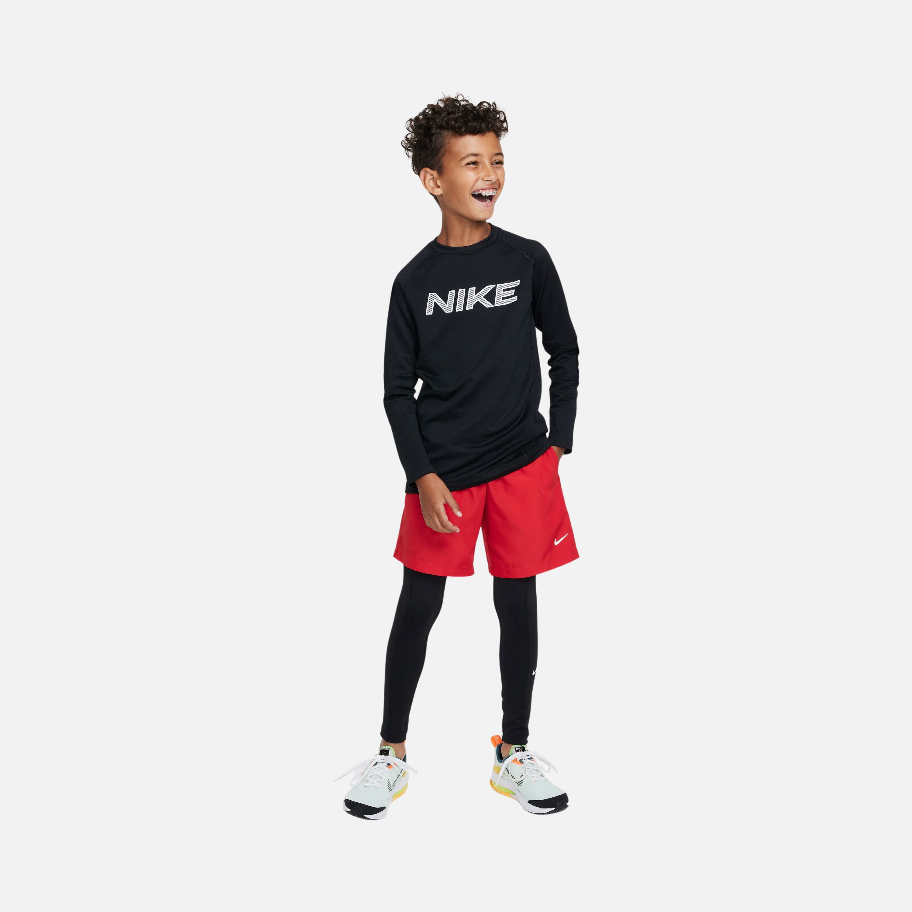 Nike Pro Dri-Fit Warm Training Long-Sleeve (Boys') Çocuk Tişört