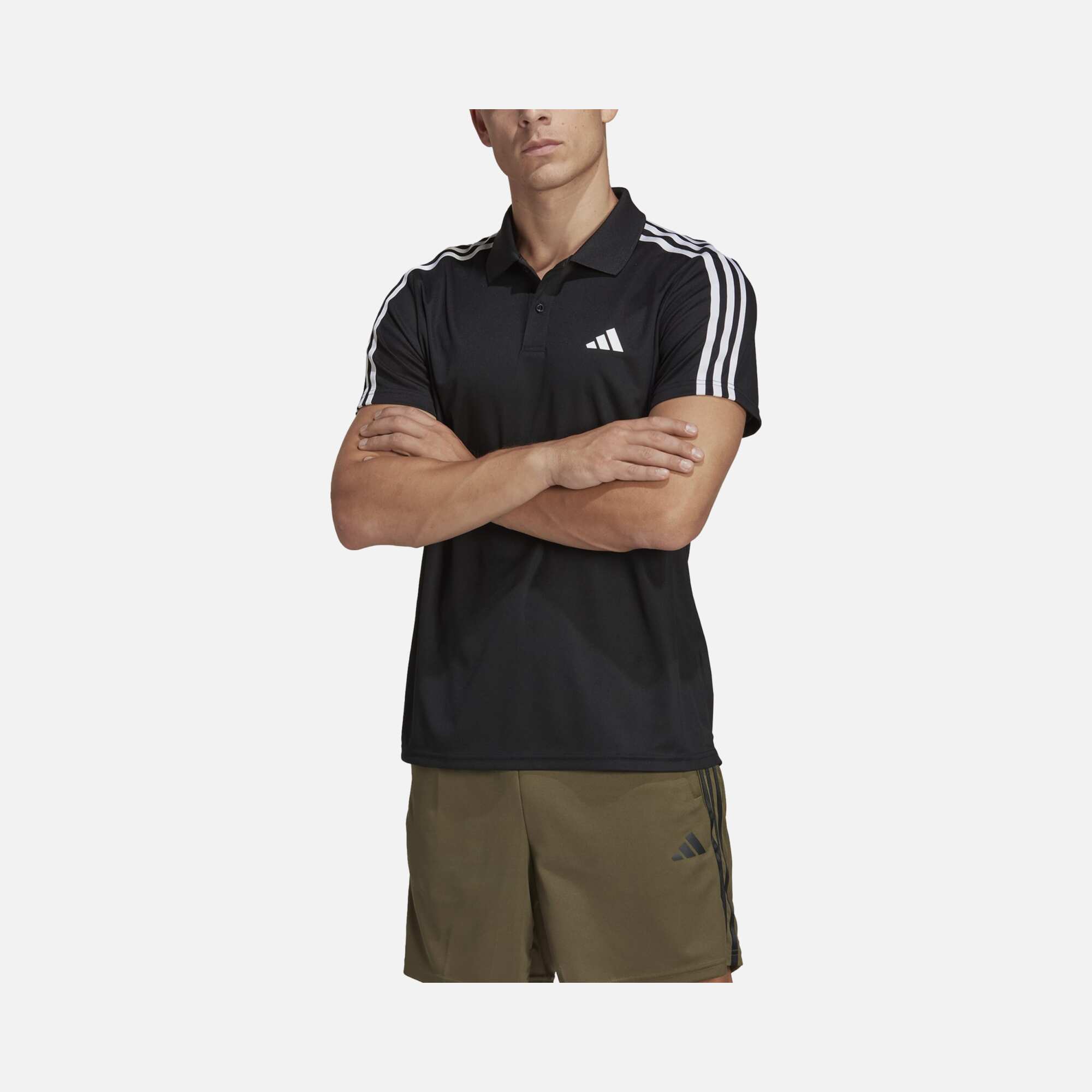 adidas Train Essentials Piqué 3-Stripes Training Polo Short-Sleeve Erkek Tişört
