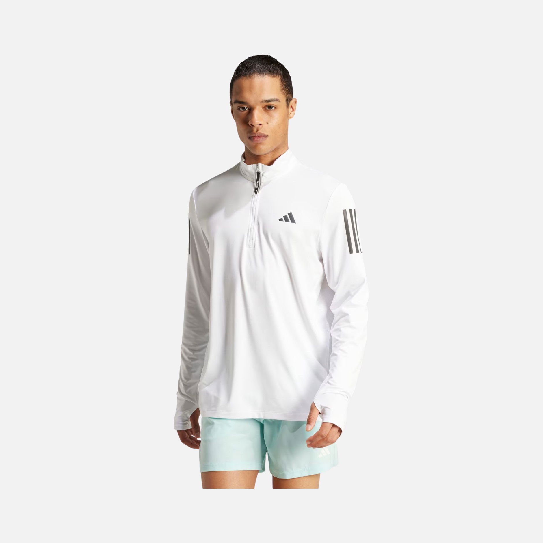 adidas AEROREADY Own the Run Half-Zip Long-Sleeve Erkek Tişört