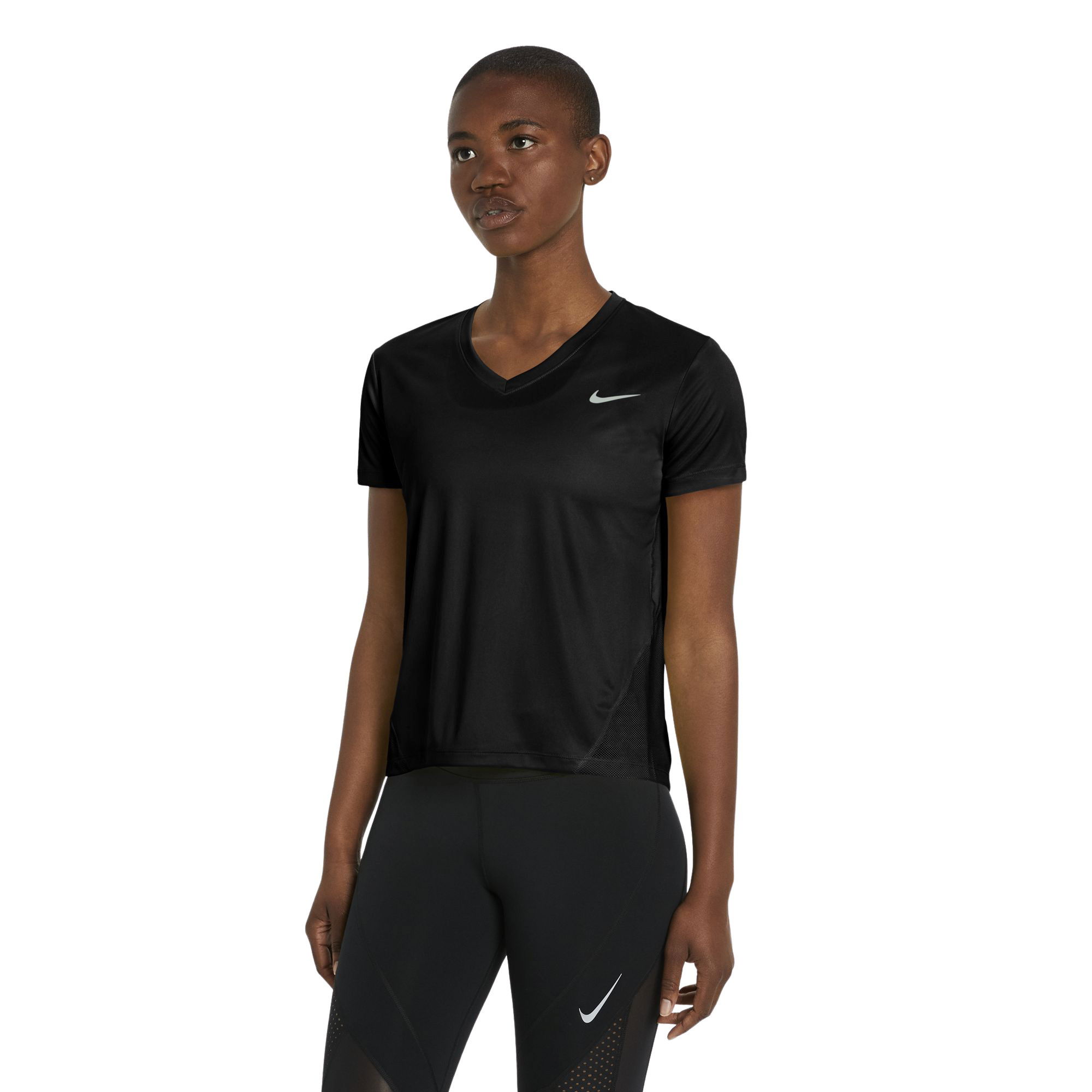Nike Dri-Fit Miler Vneck Running Short-Sleeve Kadın Tişört