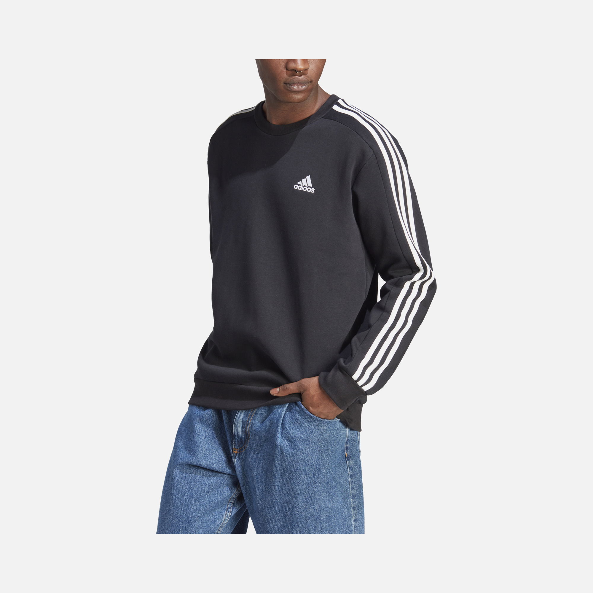 adidas Essentials Fleece 3-Stripes FW24 Erkek Sweatshirt