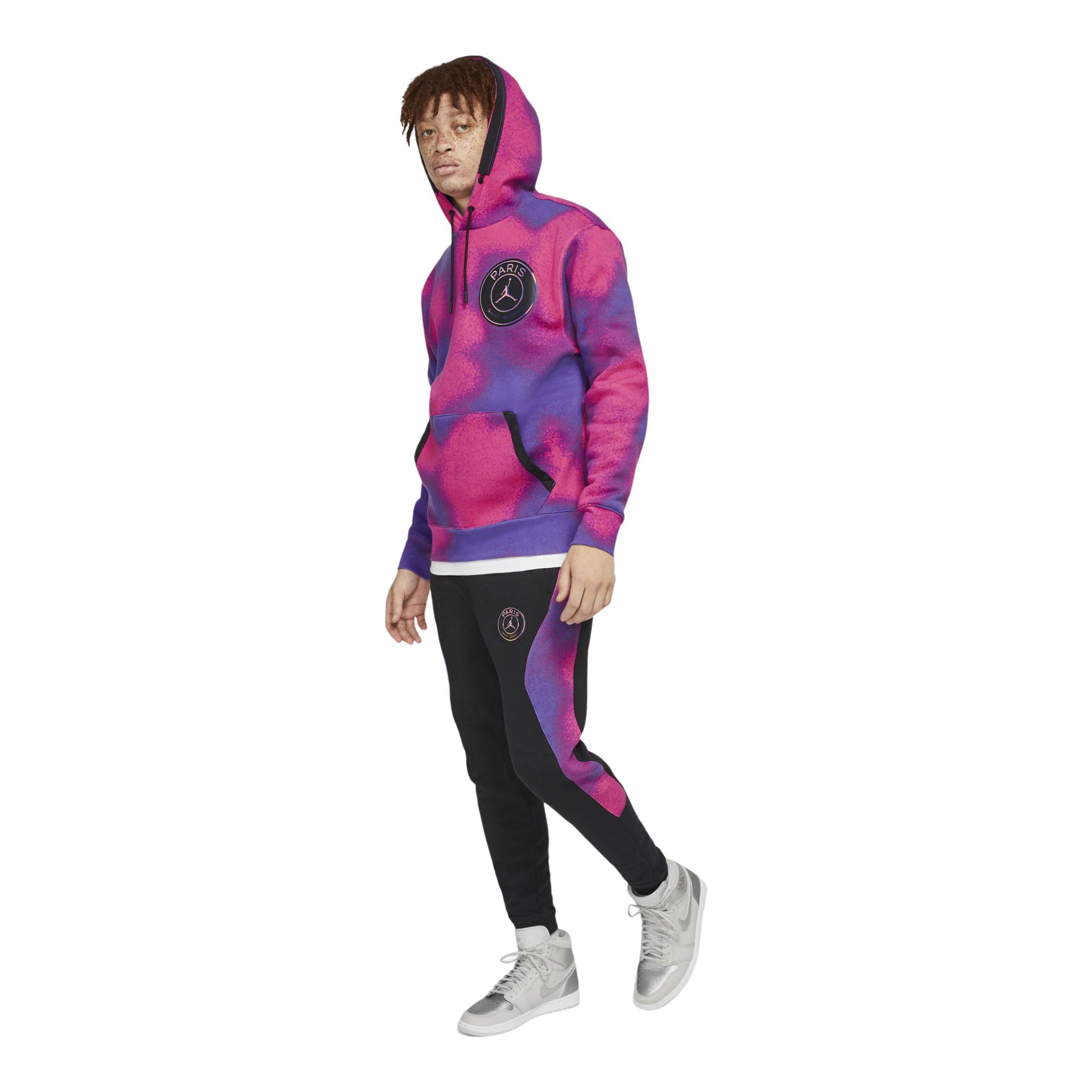 Nike Jordan Paris Saint-Germain AOP Fleece Pullover Hoodie Erkek Sweatshirt