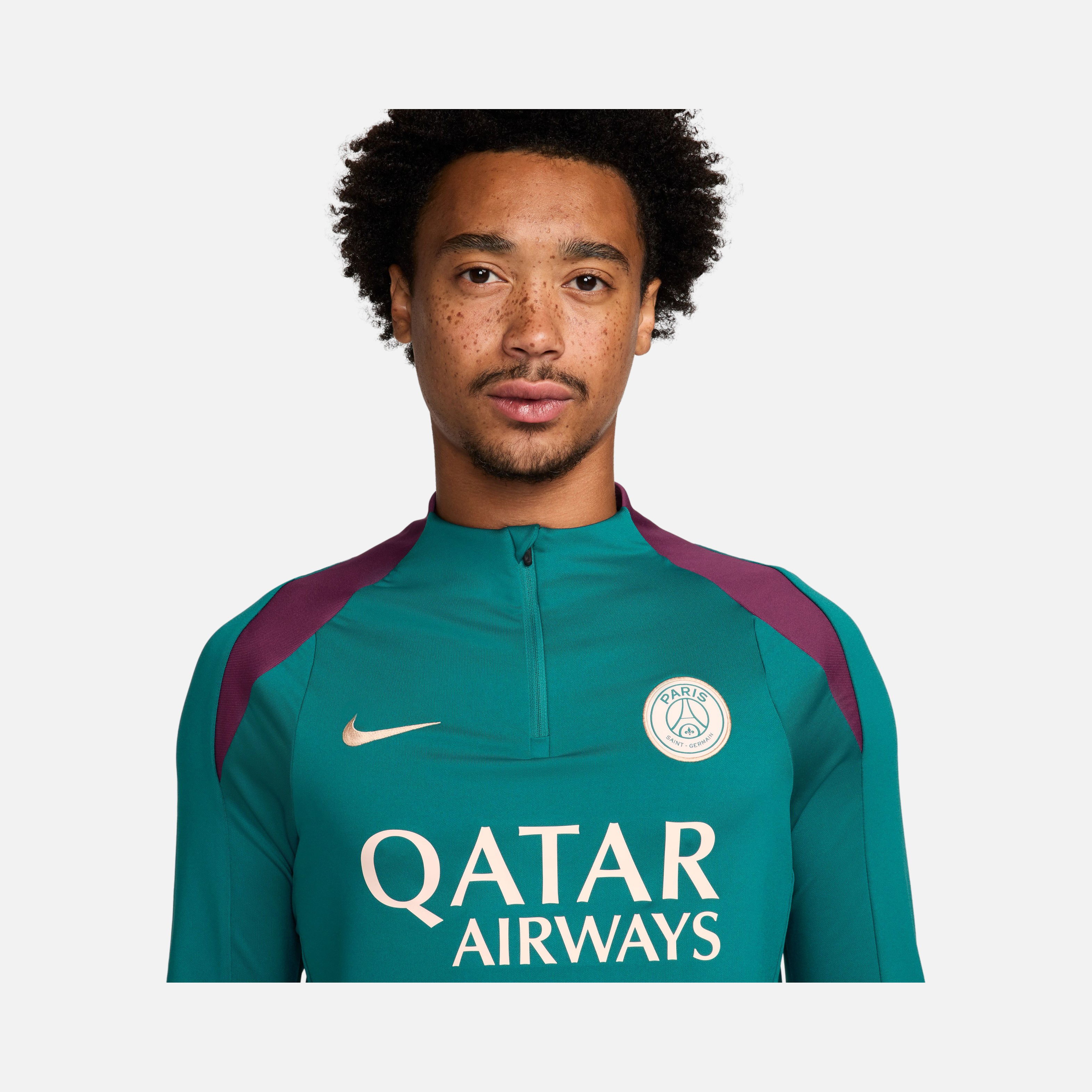 Nike Paris Saint-Germain Dri-Fit Strike Drill 1/4 Zip Long-Sleeve Erkek Tişört