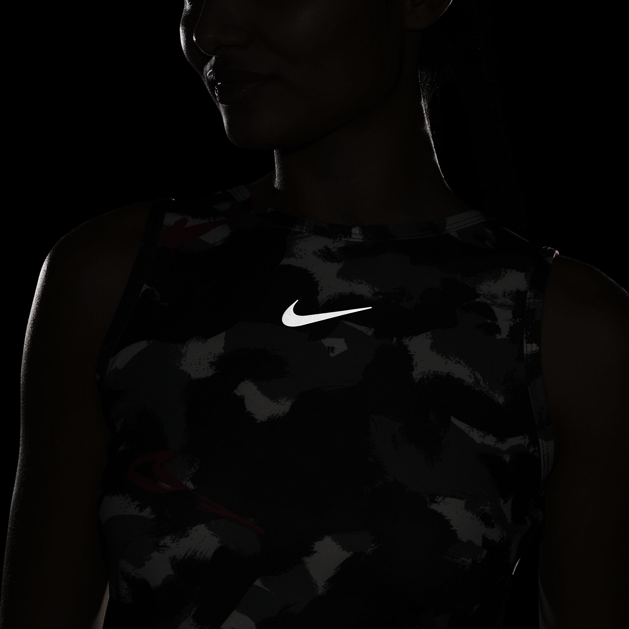 Nike Dri-Fit Essential Printed Cropped Running Kadın Atlet