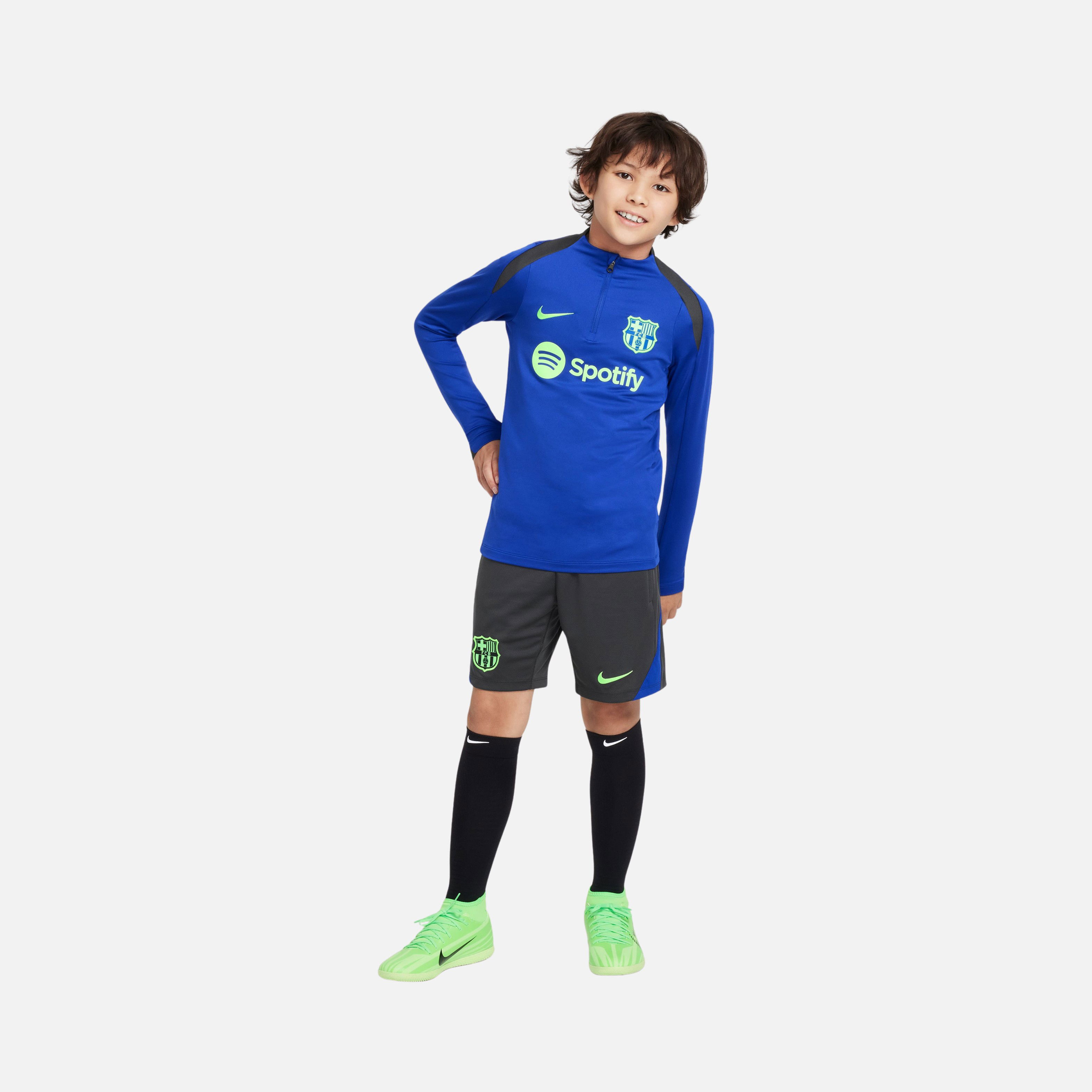 Nike F.C. Barcelona Strike Third Dri-Fit 1/4-Zip Training Long-Sleeve Çocuk Tişört