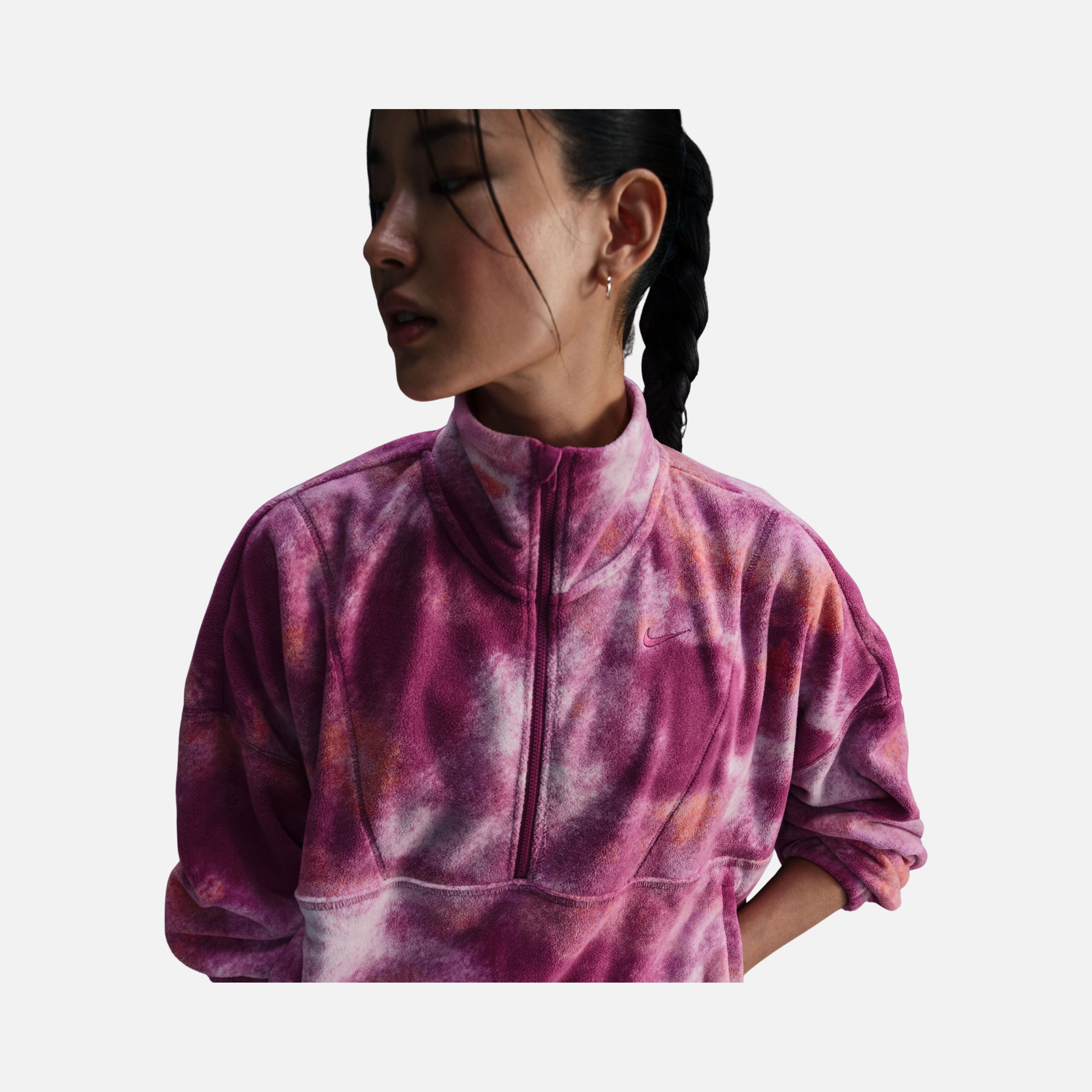 Nike One Top Fleece All Over Printed Half-Zip Kadın Sweatshirt