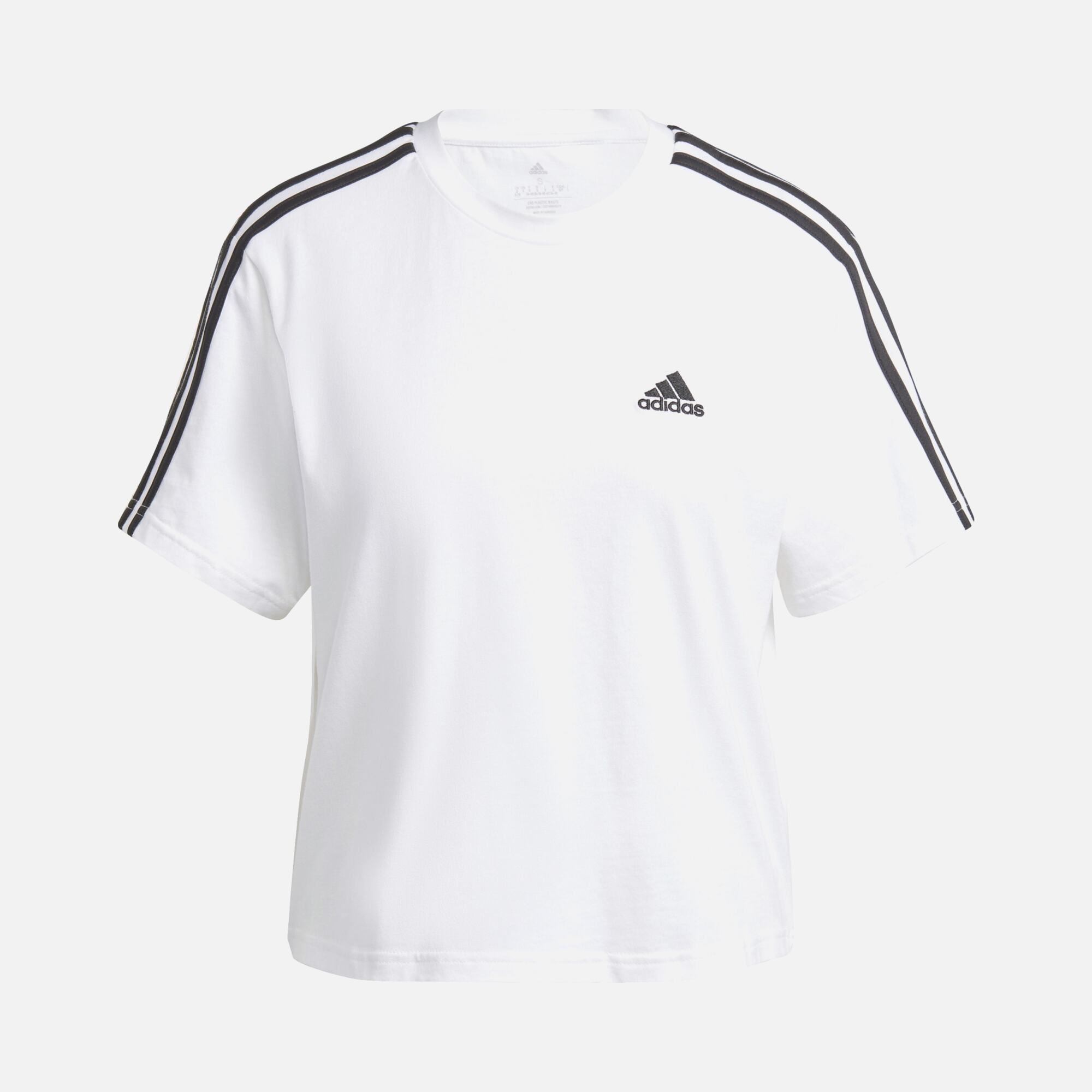 adidas Essentials 3-Stripes Single Jersey Crop Kadın Tişört