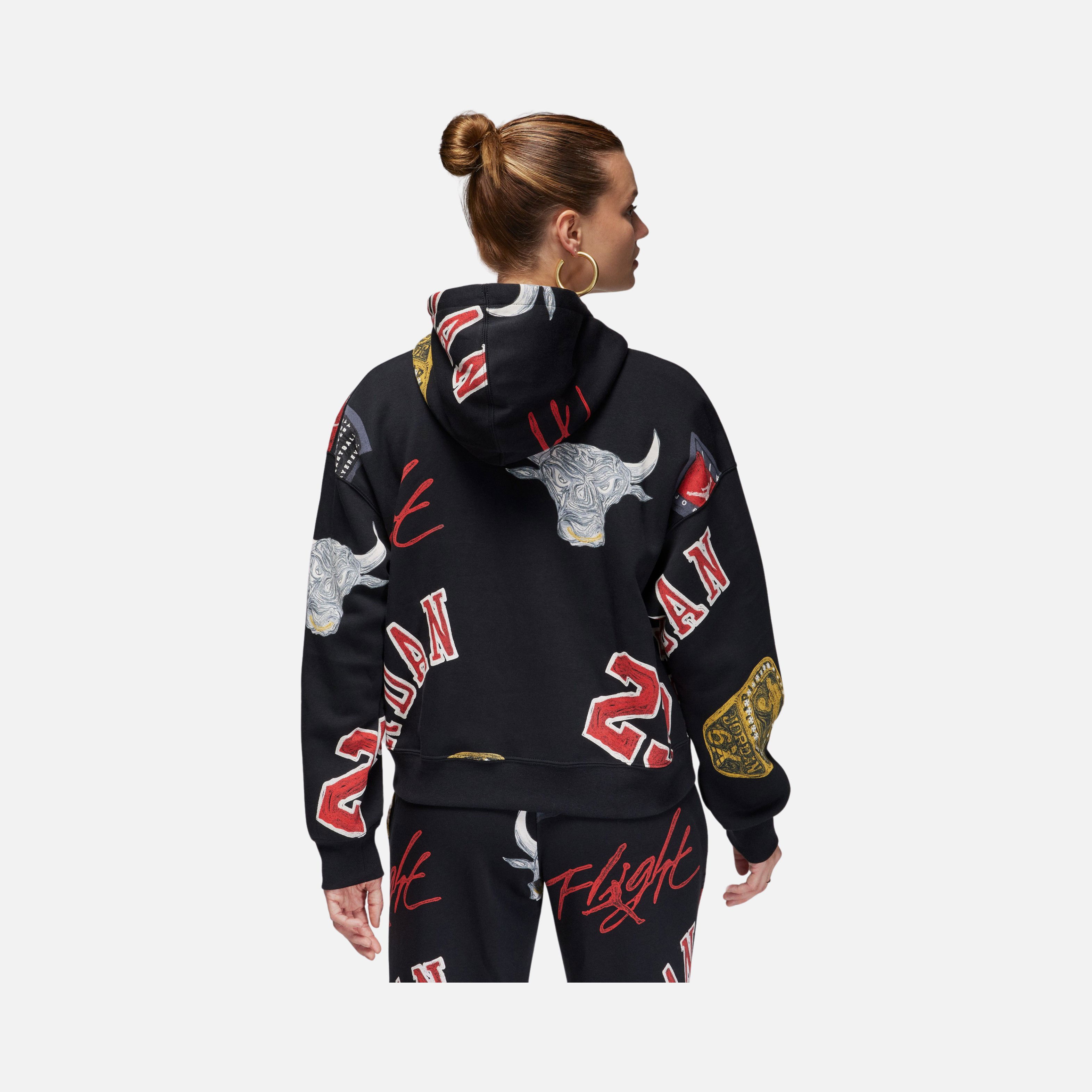 Nike Jordan Brooklyn All-Over Print Fleece Hoodie Kadın Sweatshirt