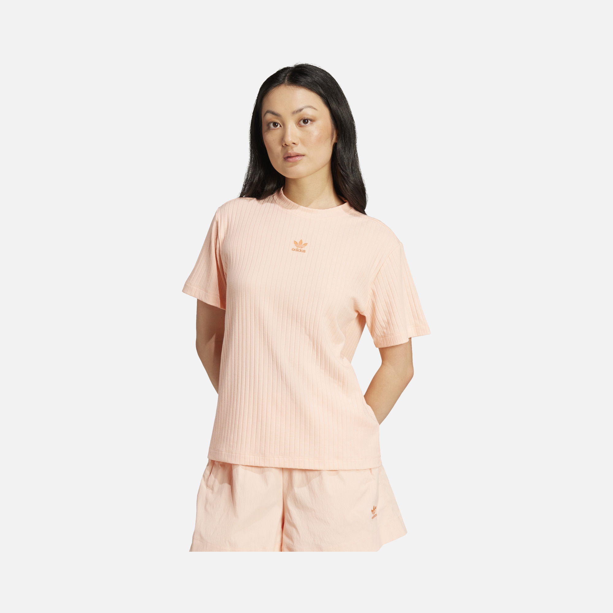 adidas Originals Essentials Wide Ribbed Fabric Texture Short-Sleeve Kadın Tişört