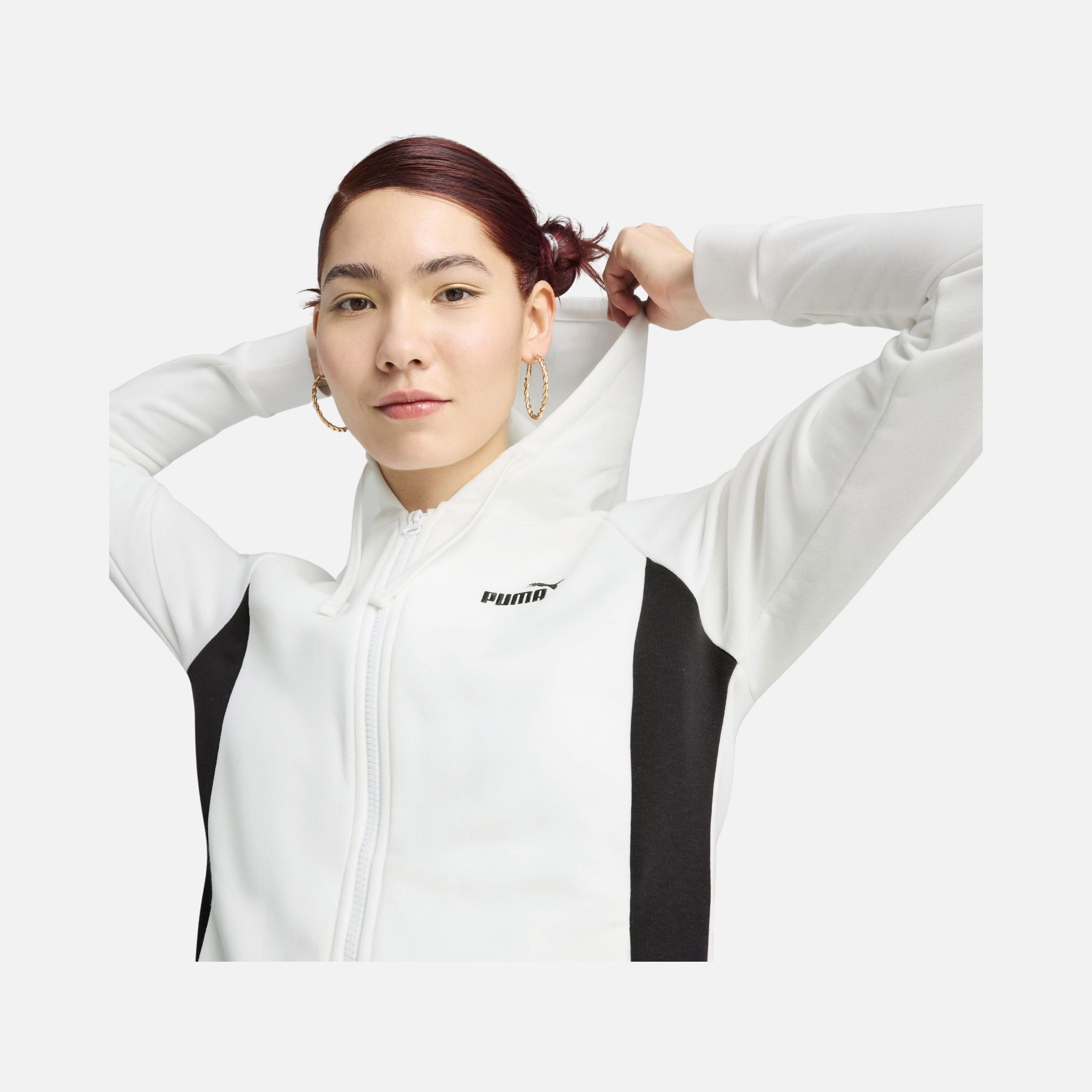 Puma Sportswear Embroidered No. 1 Logo Graphic Colorblock Full-Zip Hooded Kadın Eşofman Takımı