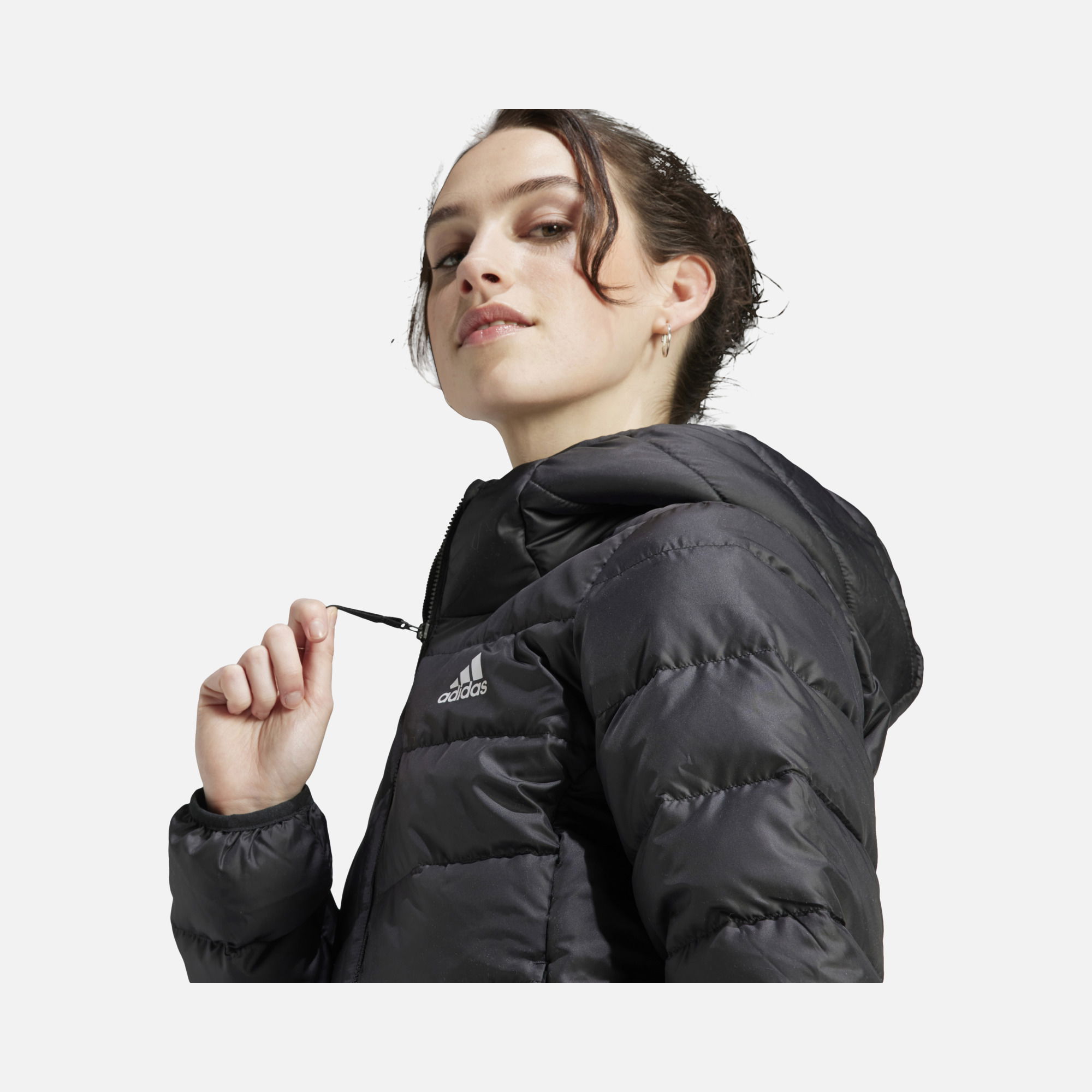 adidas Essentials Light Down Full-Zip Hoodie Kadın Mont