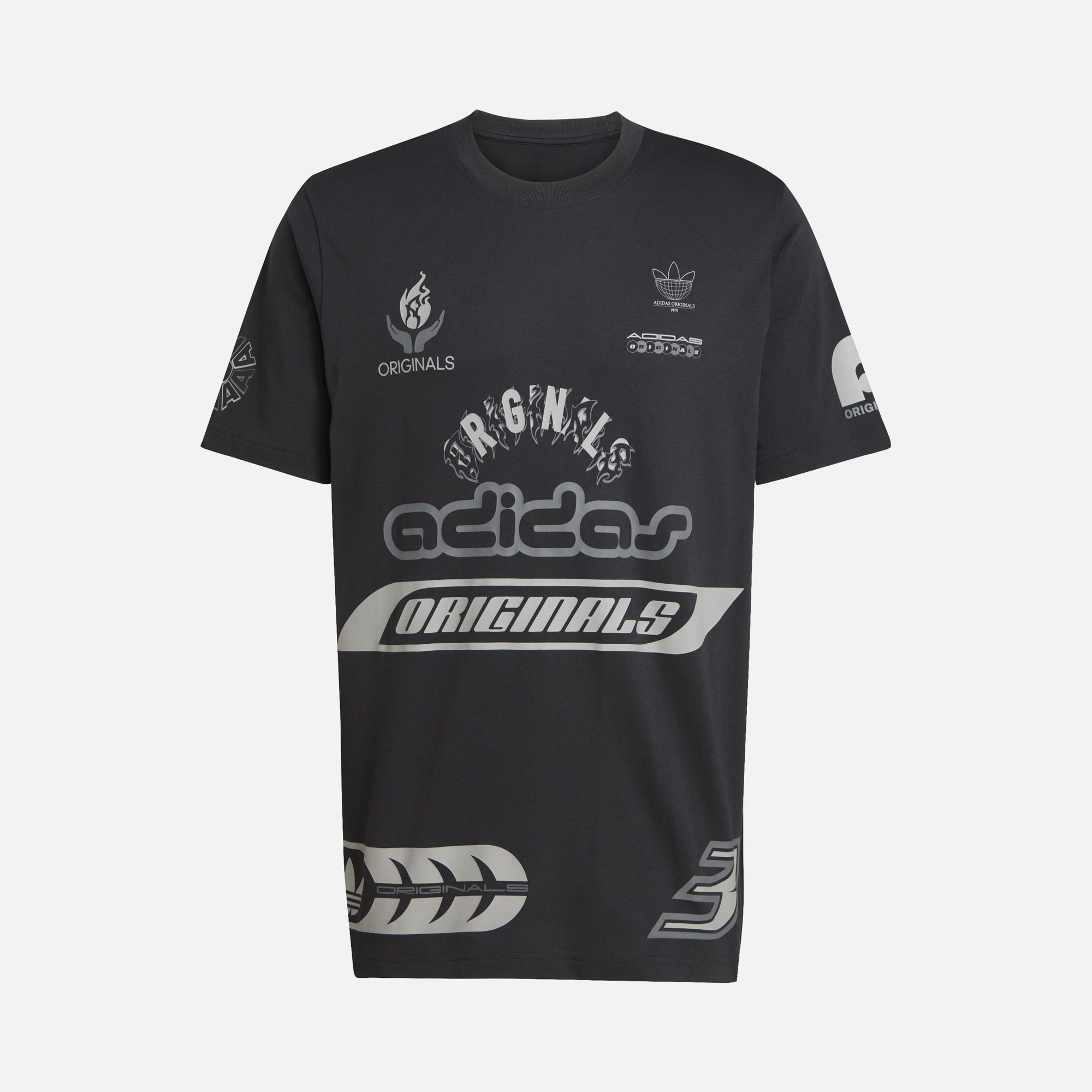 adidas Originals Q12 Sponsor Logo Graphics Loose and Comfortable Cut Short-Sleeve Erkek Tişört