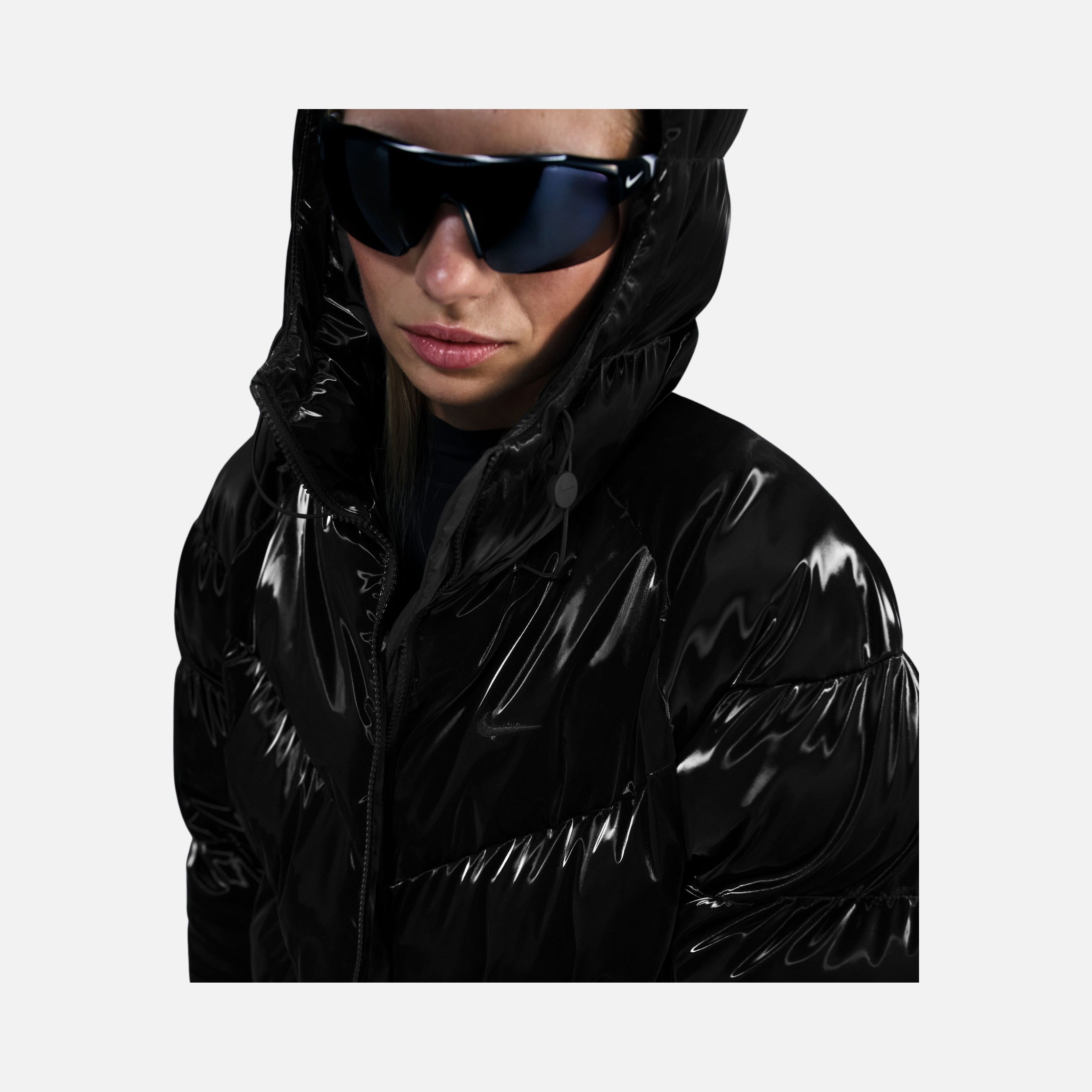 Nike Sportswear Windpuffer Therma-Fit Loose Shine Full-Zip Hoodie Kadın Parka